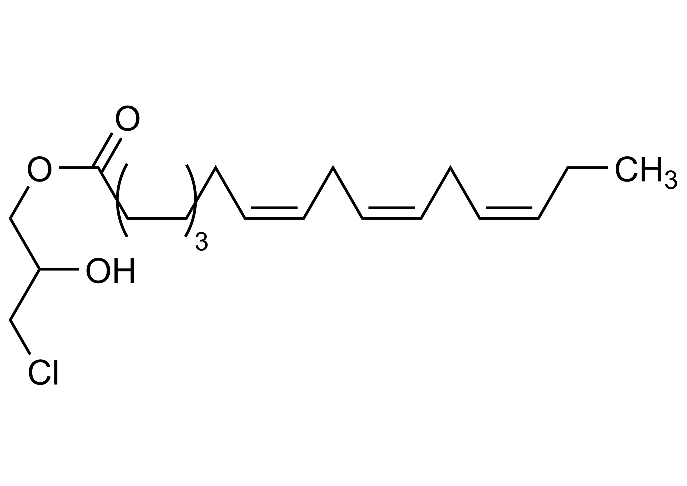3-Chloro-1,2-propanediol 1-Linolenate reference standard molecular structure (CAS 74875-99-3)