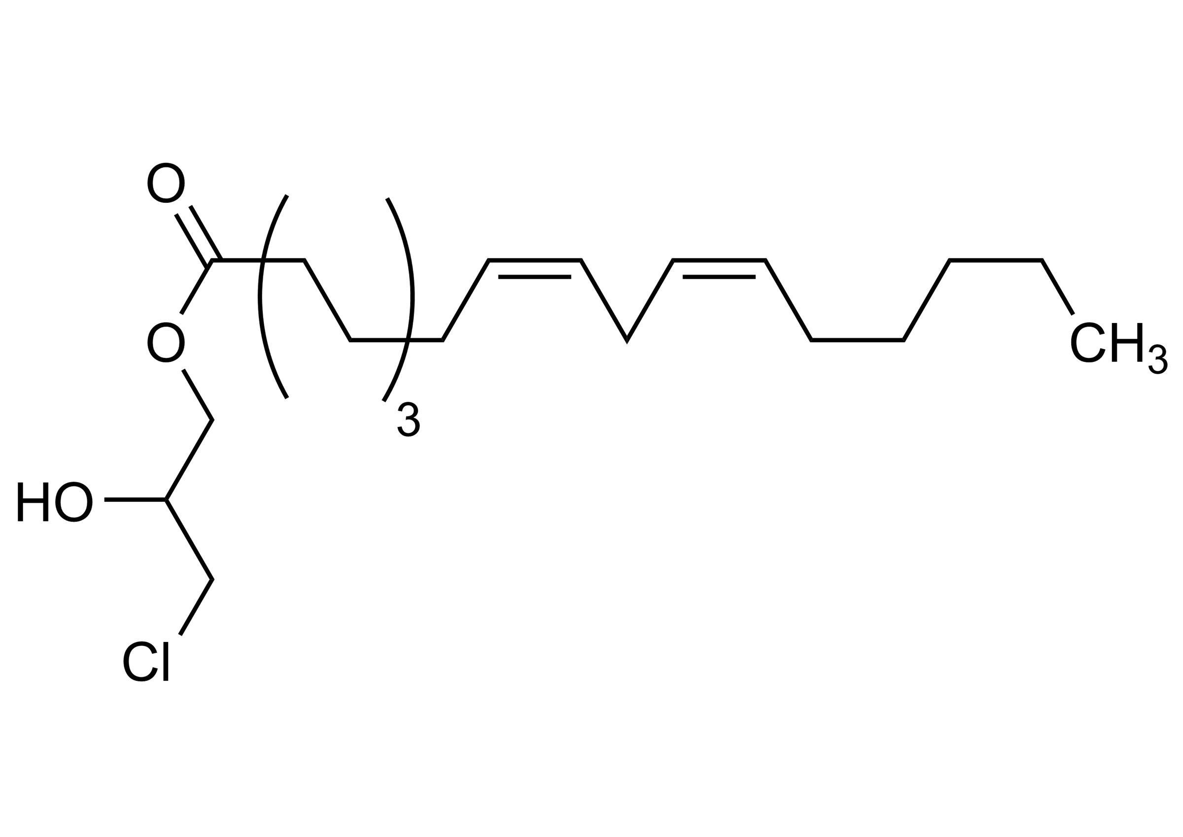 3-Chloro-1,2-propanediol 1-Linoleate reference standard molecular structure (CAS 74875-98-2)