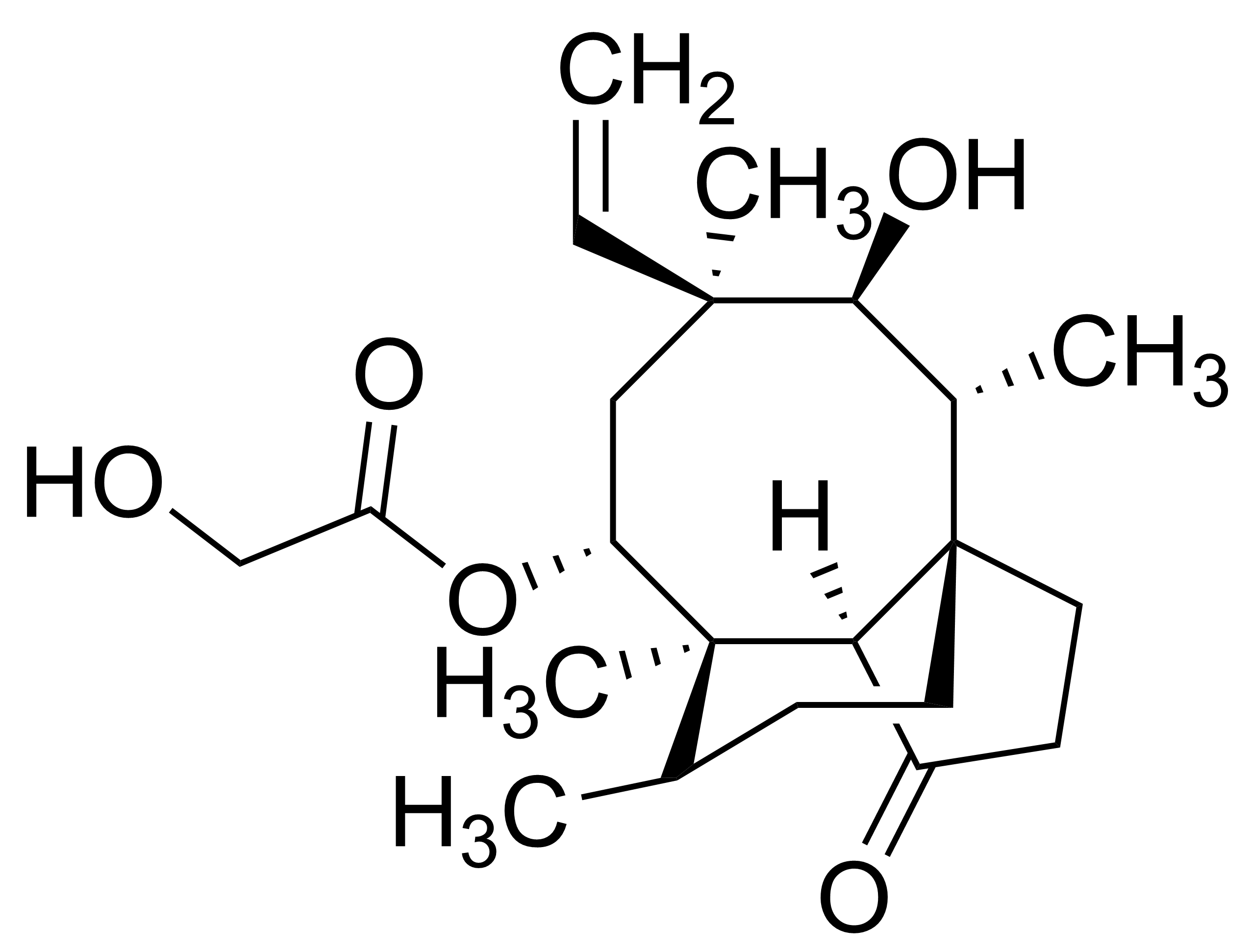 Pleuromutilin reference standard molecular structure for LC-MS/MS and GC-MS calibration (CAS 125-65-5)