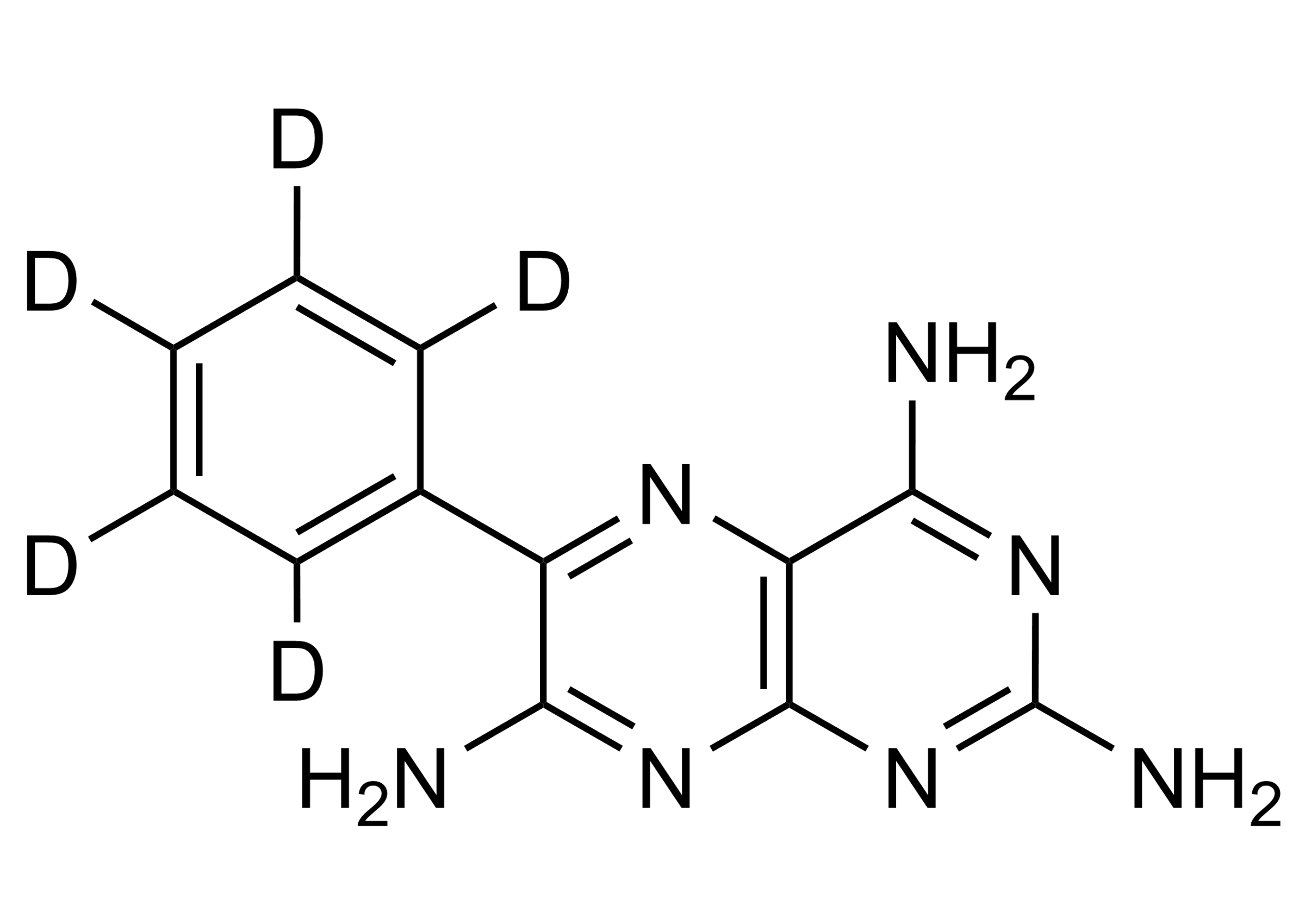 Triamterene D5 Reference Standard - Molecular Structure Triamterene D5 reference standard molecular structure (CAS 1189922-23-3) - WITEGA Laboratorien Berlin-Adlershof GmbH