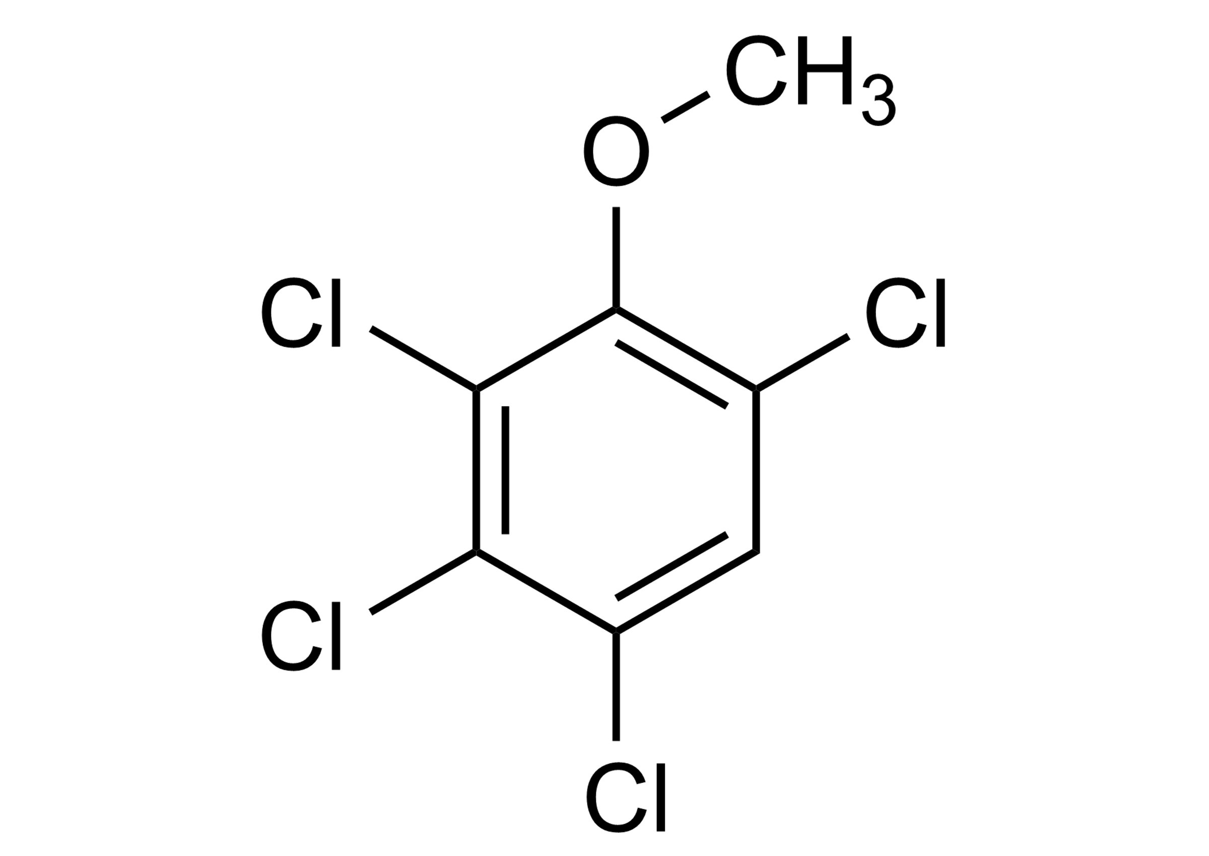2,3,4,6-Tetrachloroanisole reference standard molecular structure (CAS 938-22-7)