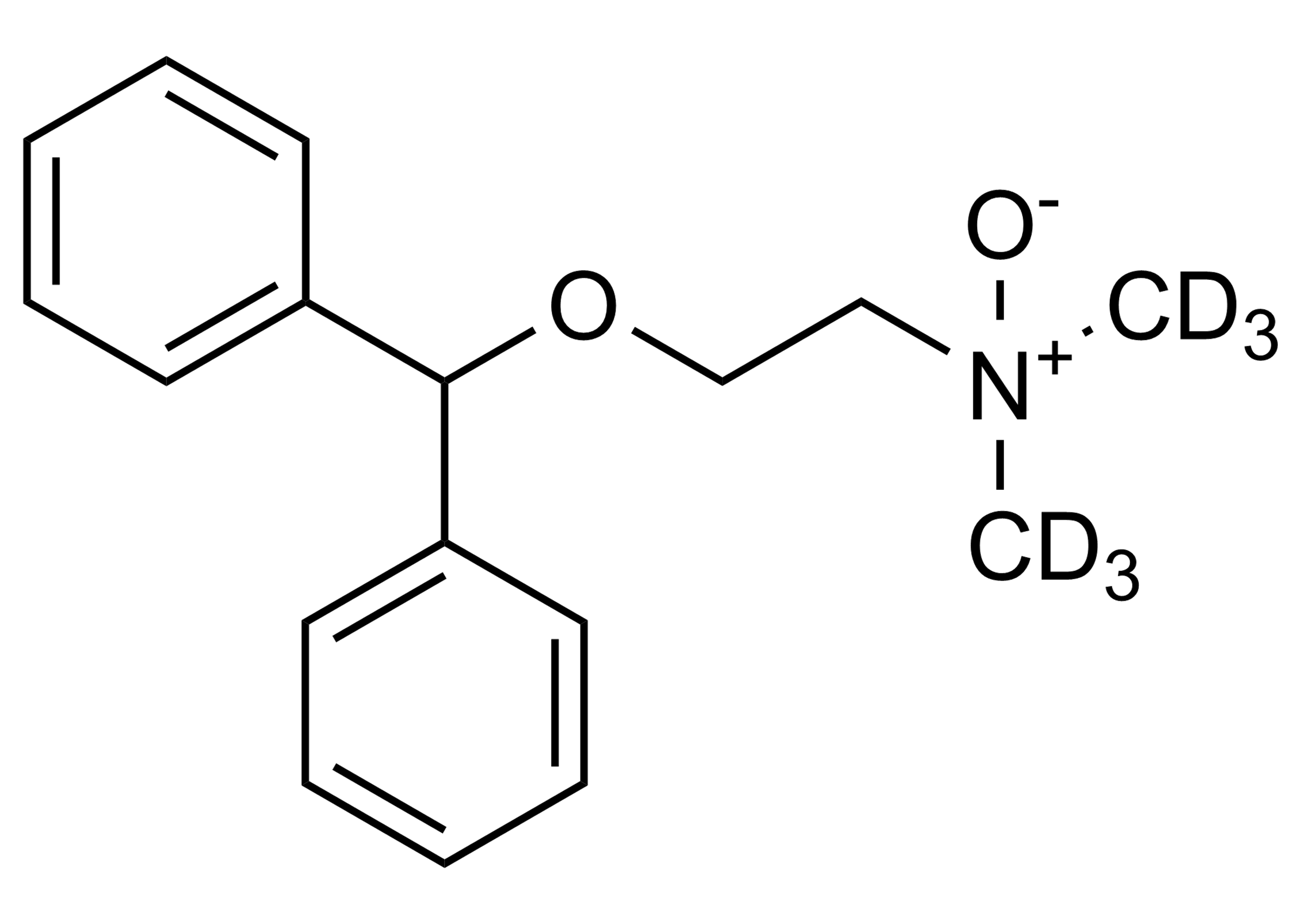 Diphenhydramine-D6 N-oxide Reference Standard Structure Molecular structure of Diphenhydramine-D6 N-oxide reference standard