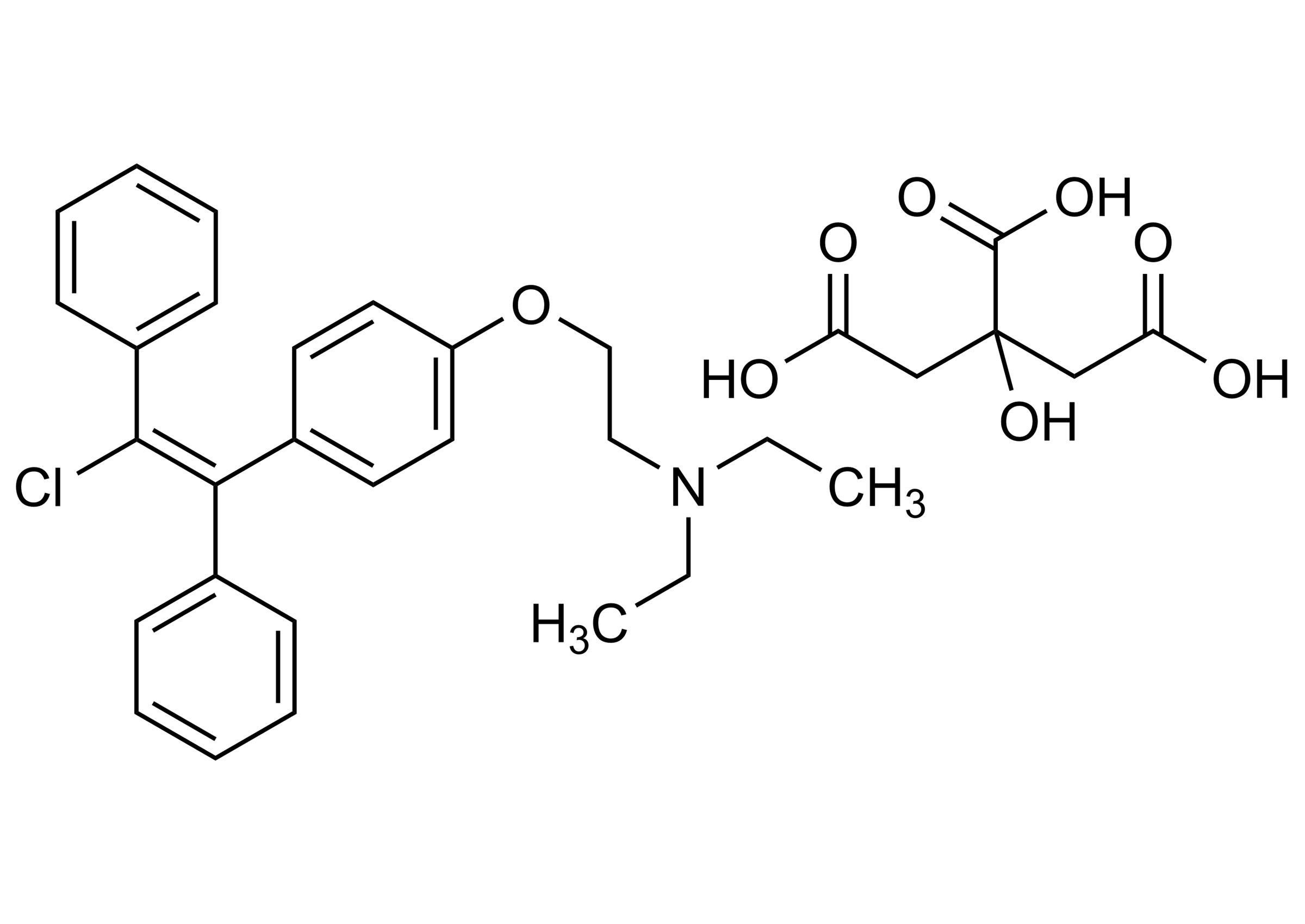 Enclomiphene citrate trans Clomiphene citrate Reference Standard Structure Enclomiphene citrate trans Clomiphene citrate reference standard molecular structure CAS 7599-79-3