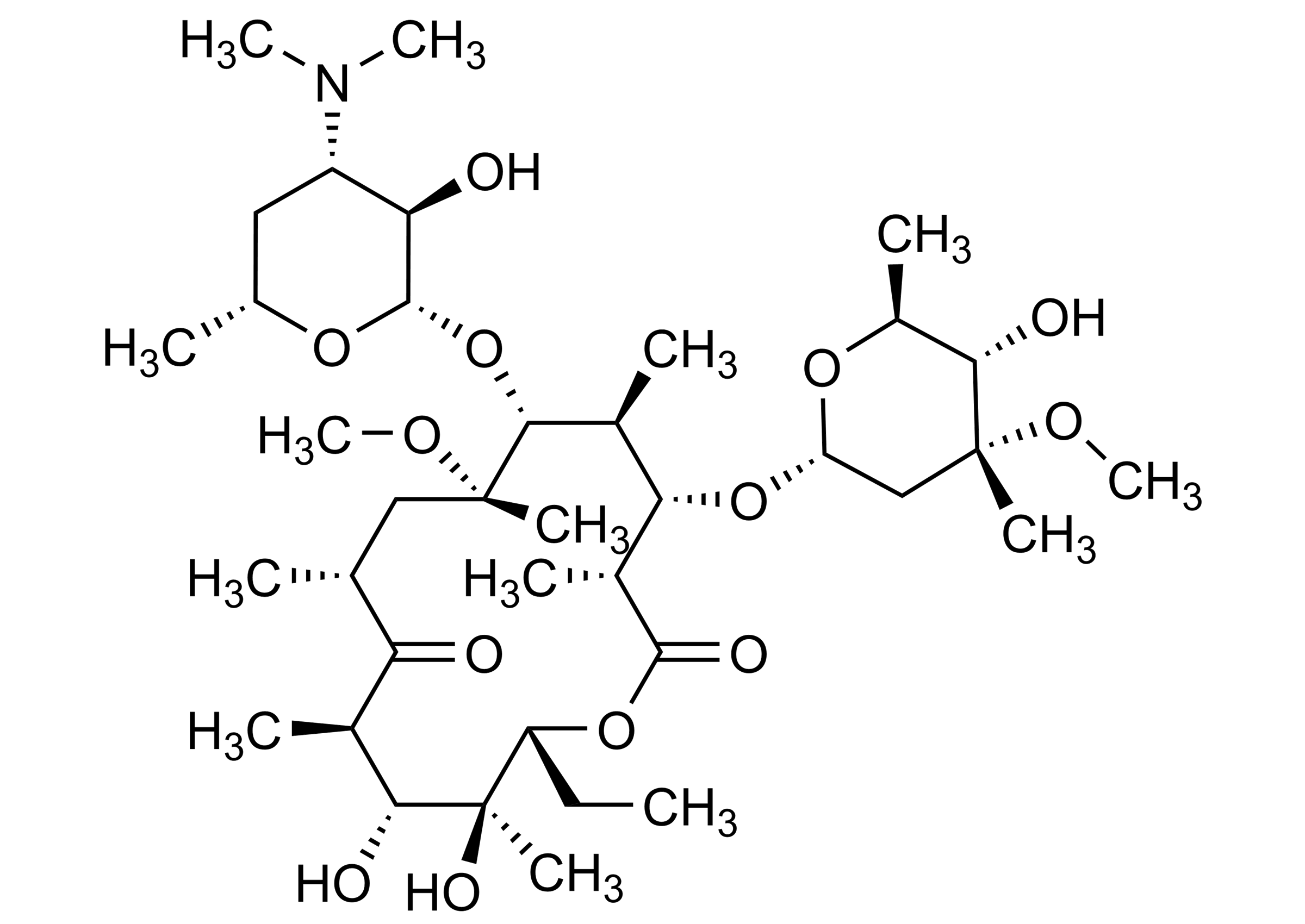 Clarithromycin reference standard molecular structure (CAS 81103-11-9)