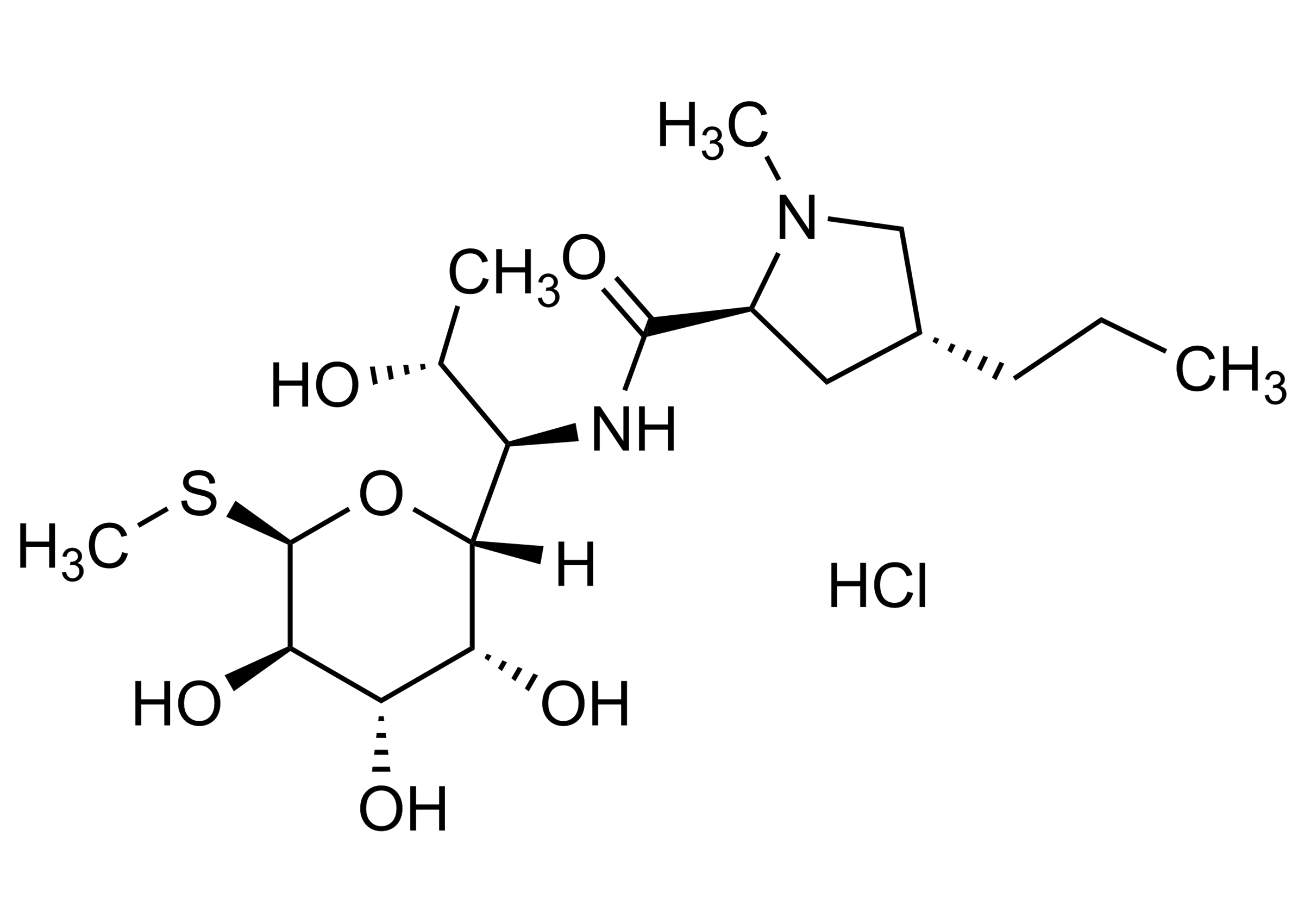 Lincomycin HCl reference standard molecular structure for LC-MS/MS and GC-MS (CAS 859-18-7)