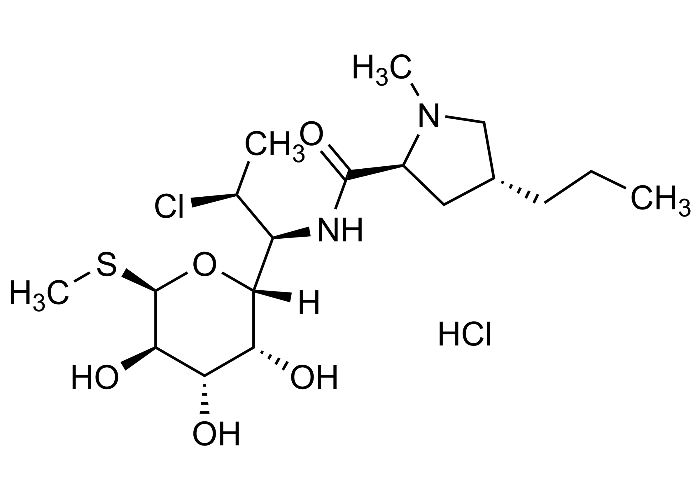 Clindamycin HCl molecular structure reference standard (CAS 21462-39-5)