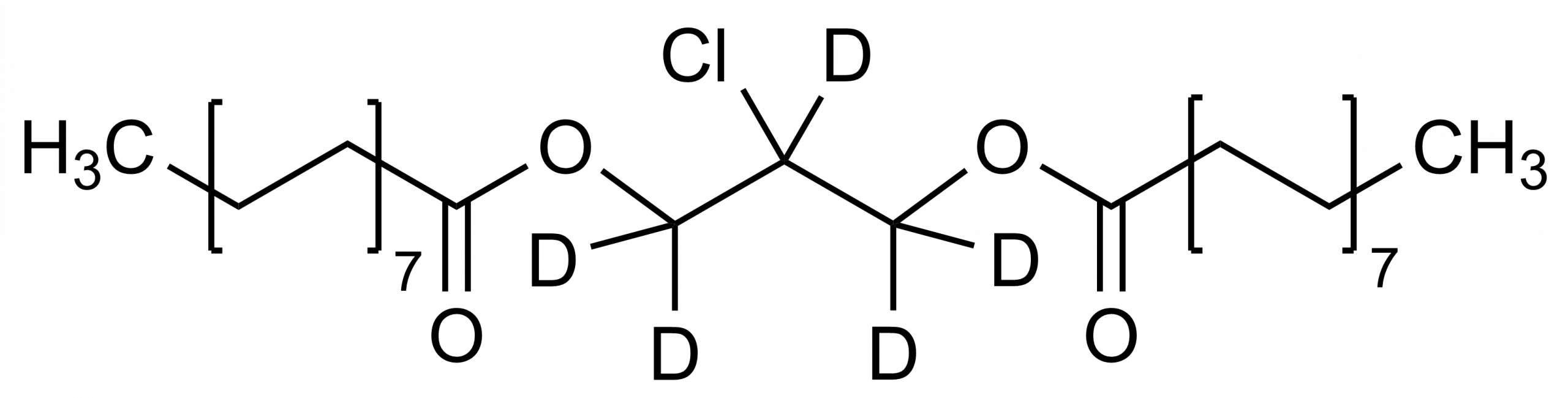 Molecular structure of 1,2-Dipalmitoyl-2-chloropropanediol-D5 reference standard for LC-MS/MS and GC-MS
