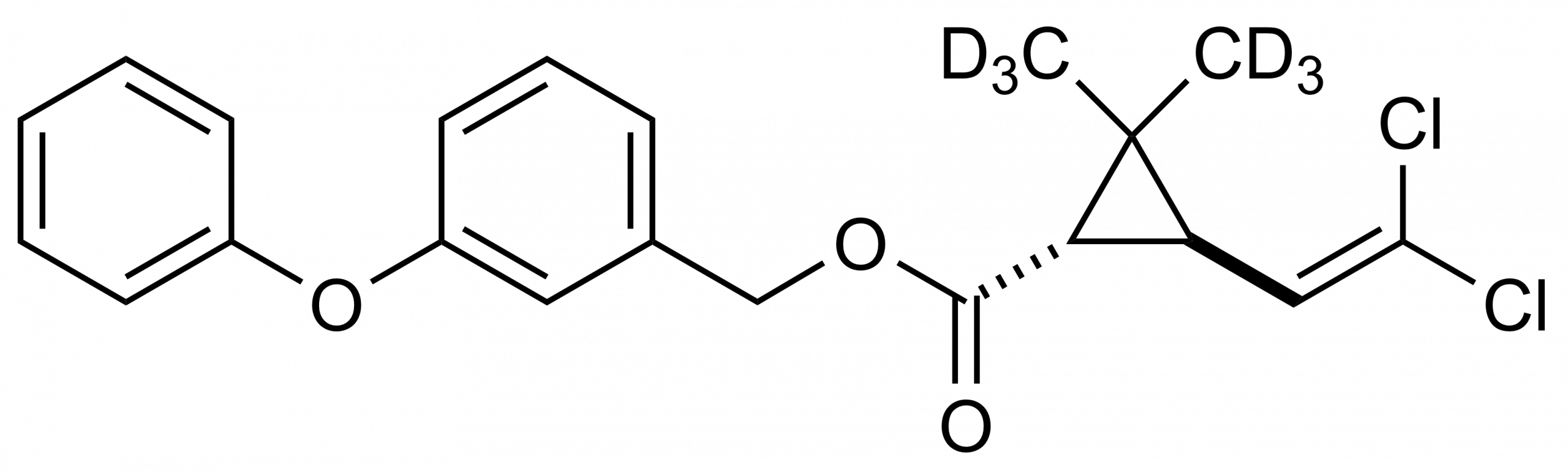 trans Permethrin D6 Reference Standard Molecular Structure trans Permethrin D6 molecular structure reference standard by WITEGA Laboratorien Berlin-Adlershof GmbH