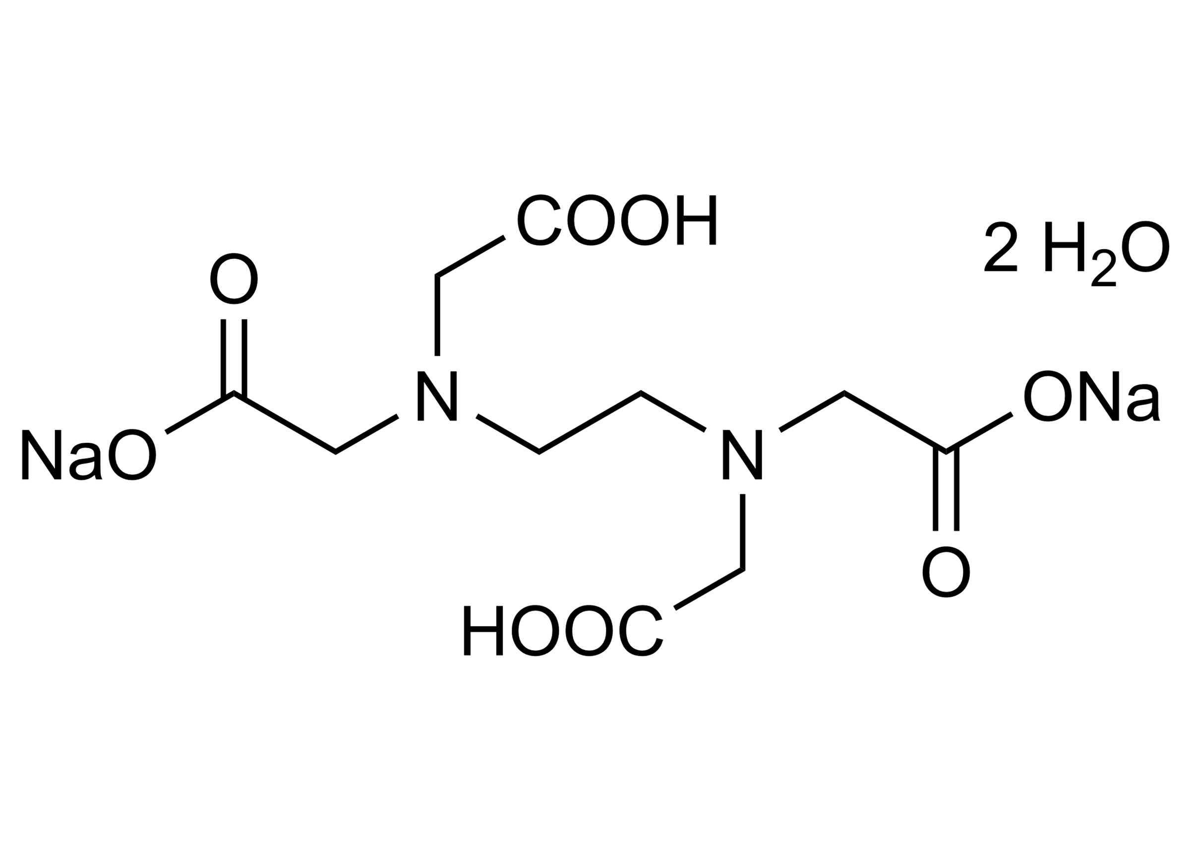 EDTA disodium salt dihydrate Reference Standard - Molecular Structure EDTA disodium salt dihydrate reference standard molecular structure for LC-MS/MS and GC-MS calibration