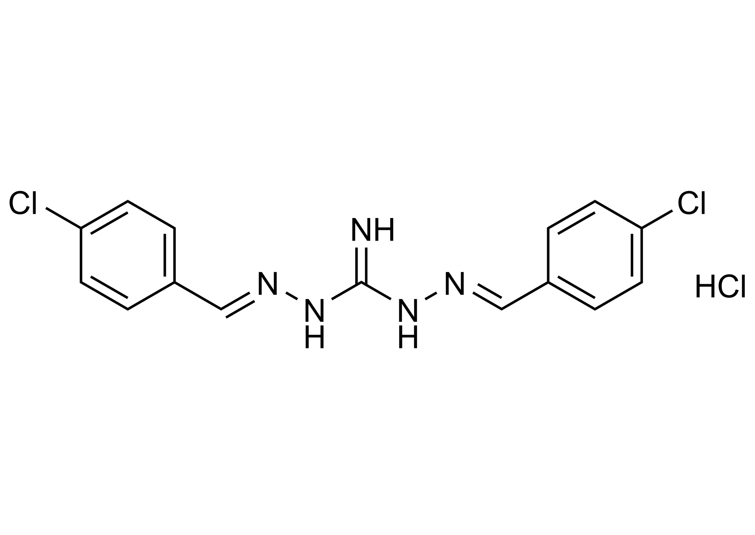 Robenidine hydrochloride Reference Standard Molecular Structure (CAS 25875-50-7) Molecular structure of Robenidine hydrochloride reference standard (CAS 25875-50-7) for LC-MS/MS and GC-MS calibration