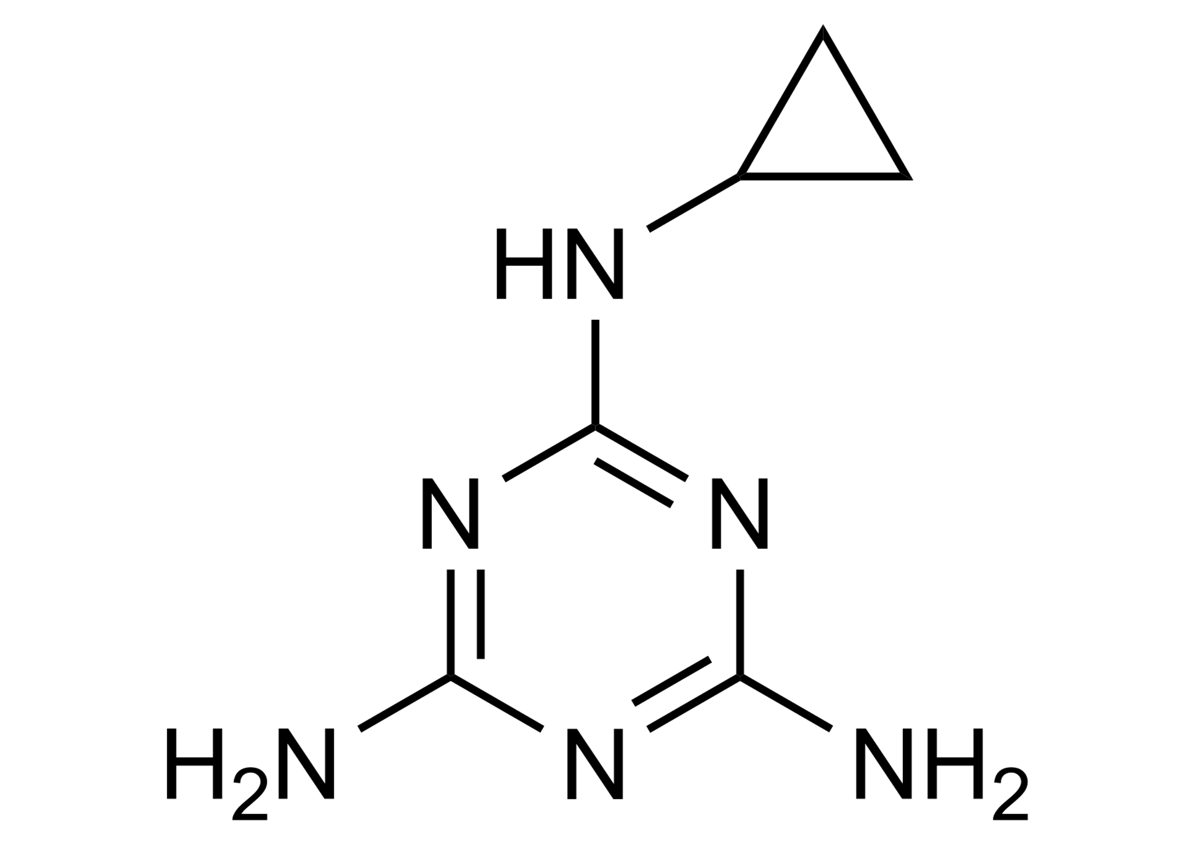 Cyromazine reference standard molecular structure for LC-MS/MS and GC-MS calibration