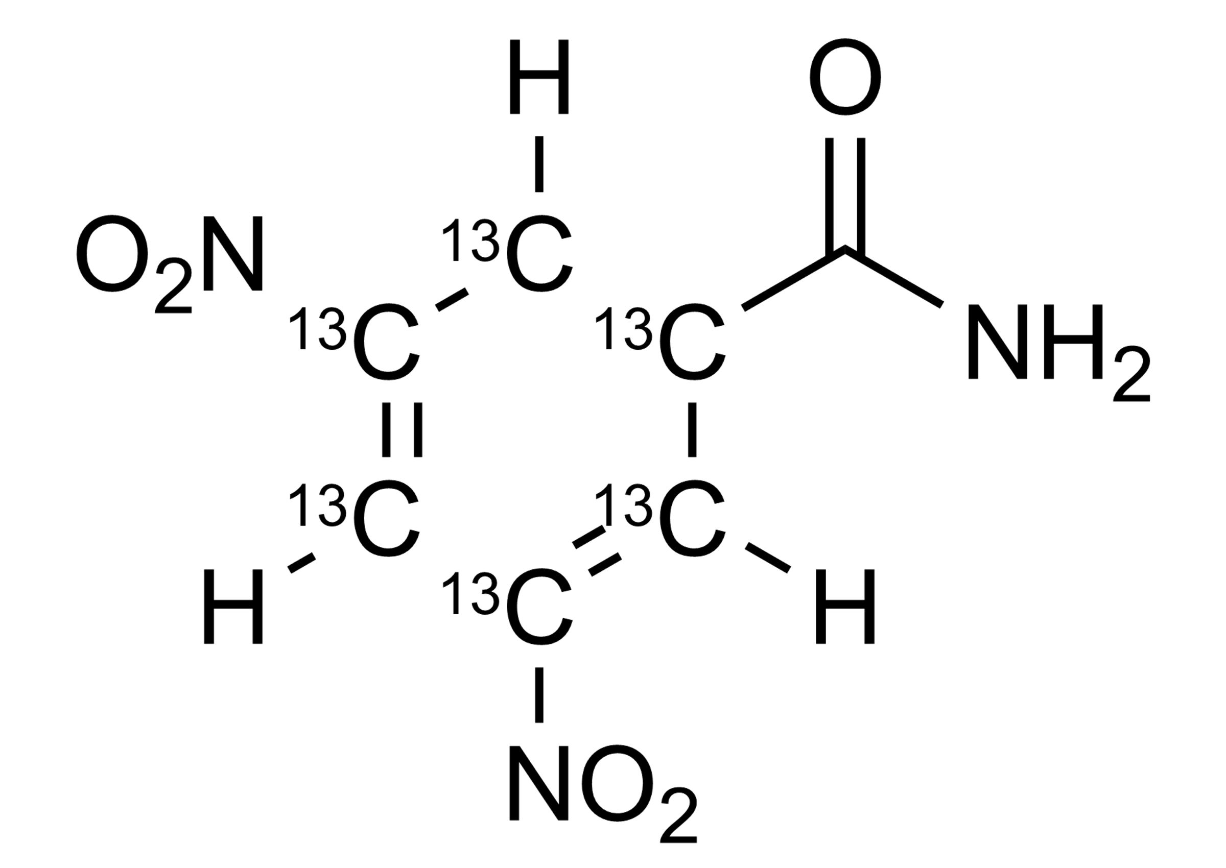 Nitromide 13C6 reference standard molecular structure by WITEGA Laboratorien Berlin-Adlershof GmbH