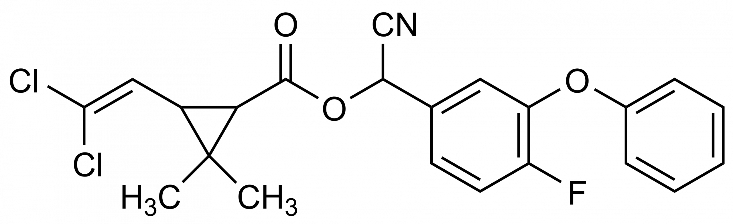 Cyfluthrin Reference Standard Structure - CAS 68359-37-5 Cyfluthrin mixture of stereoisomers reference standard molecular structure CAS 68359-37-5
