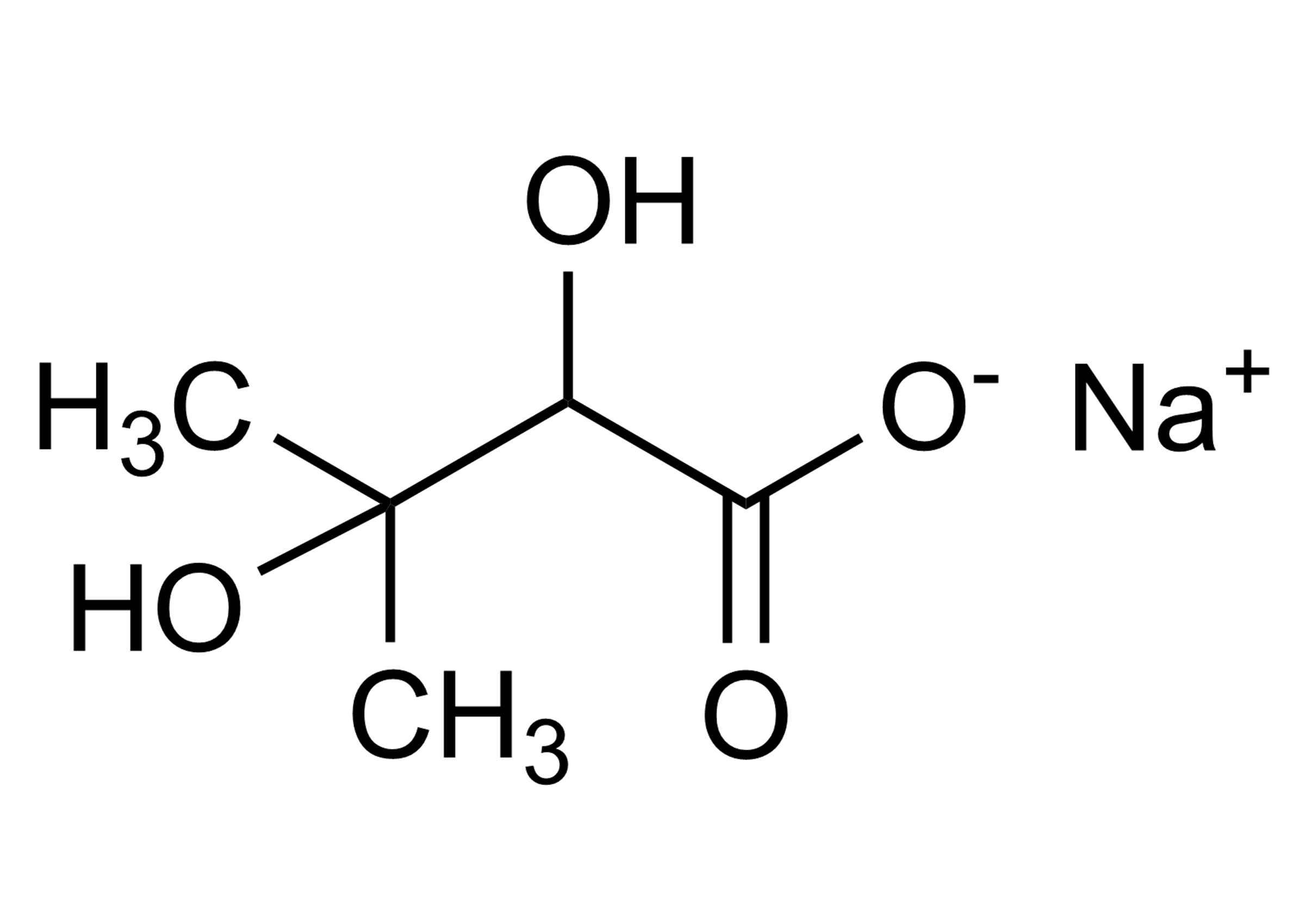 Molecular structure of 2,3-Dihydroxy-3-methylbutanoic acid sodium salt reference standard