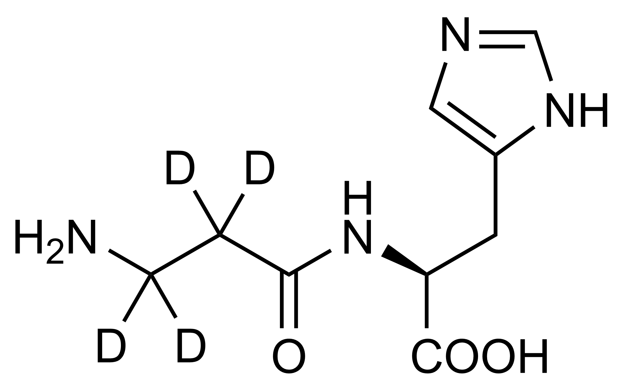 Molecular structure of L-Carnosine-D4 reference standard (CAS 2714339-90-7)