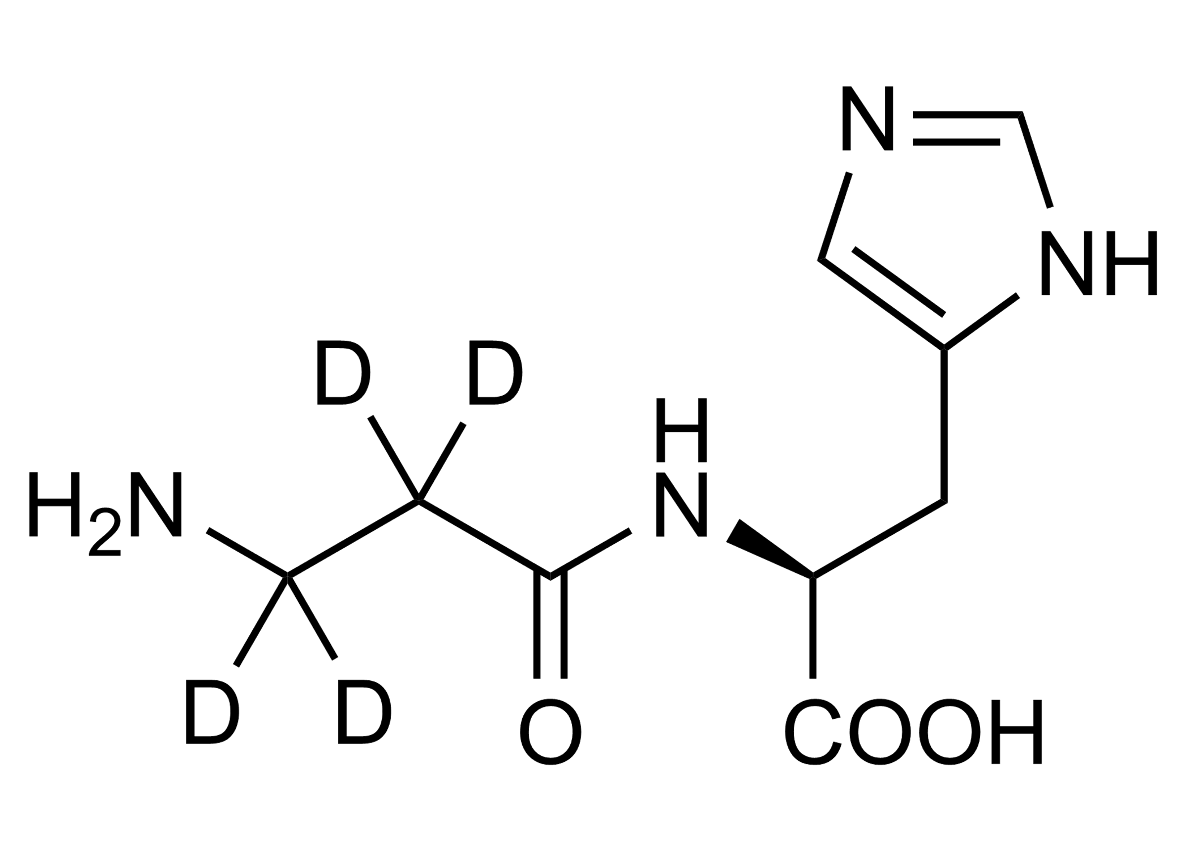 Molecular structure of L-Carnosine-D4 reference standard (CAS 2714339-90-7)