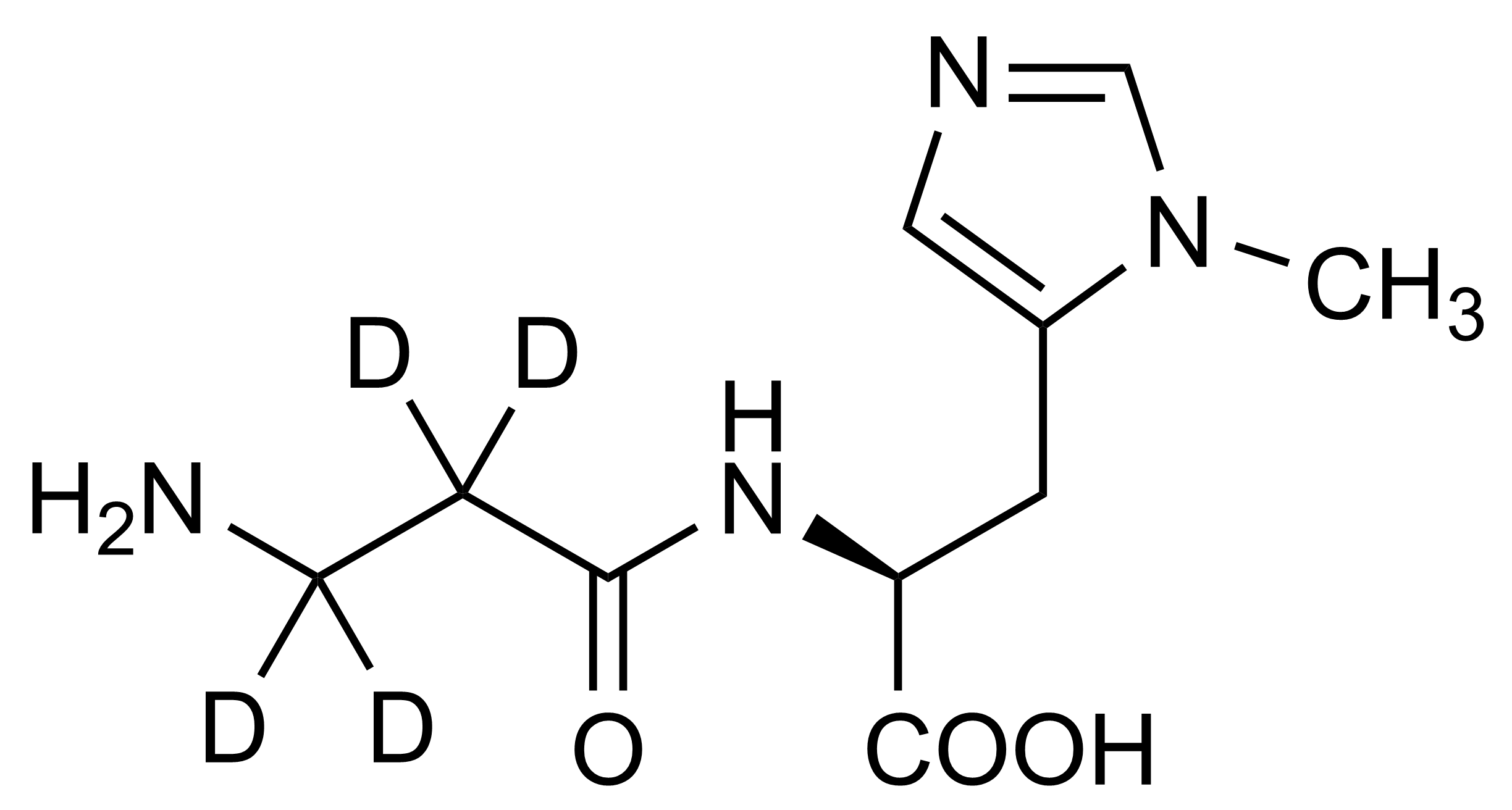 L-Anserine-D4 Reference Standard Molecular Structure Molecular structure of L-Anserine-D4 reference standard (CAS 1201658-81-2)