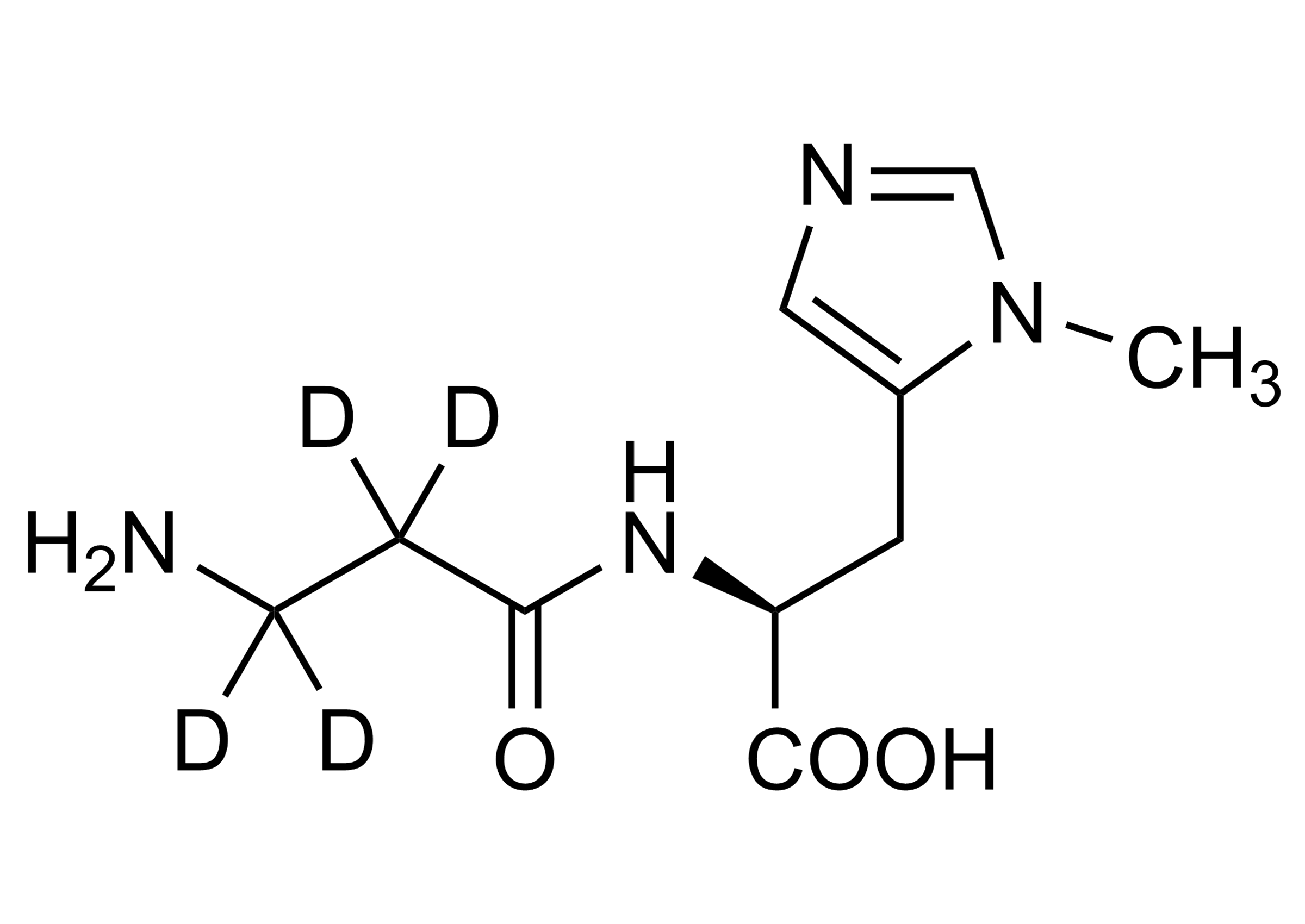 L-Anserine-D4 Reference Standard Molecular Structure Molecular structure of L-Anserine-D4 reference standard (CAS 1201658-81-2)