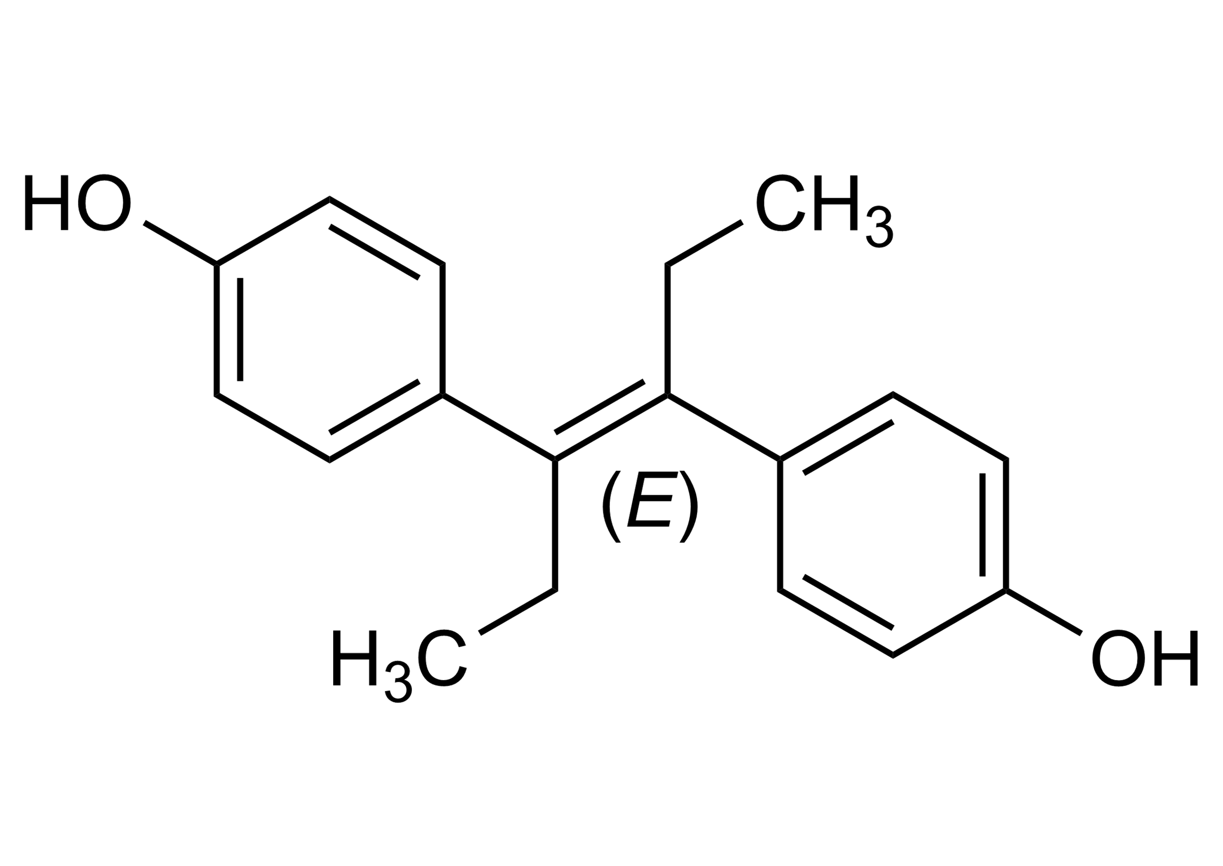 Diethylstilbestrol Reference Standard Structure (CAS 56-53-1) Molecular structure of Diethylstilbestrol reference standard (CAS 56-53-1)