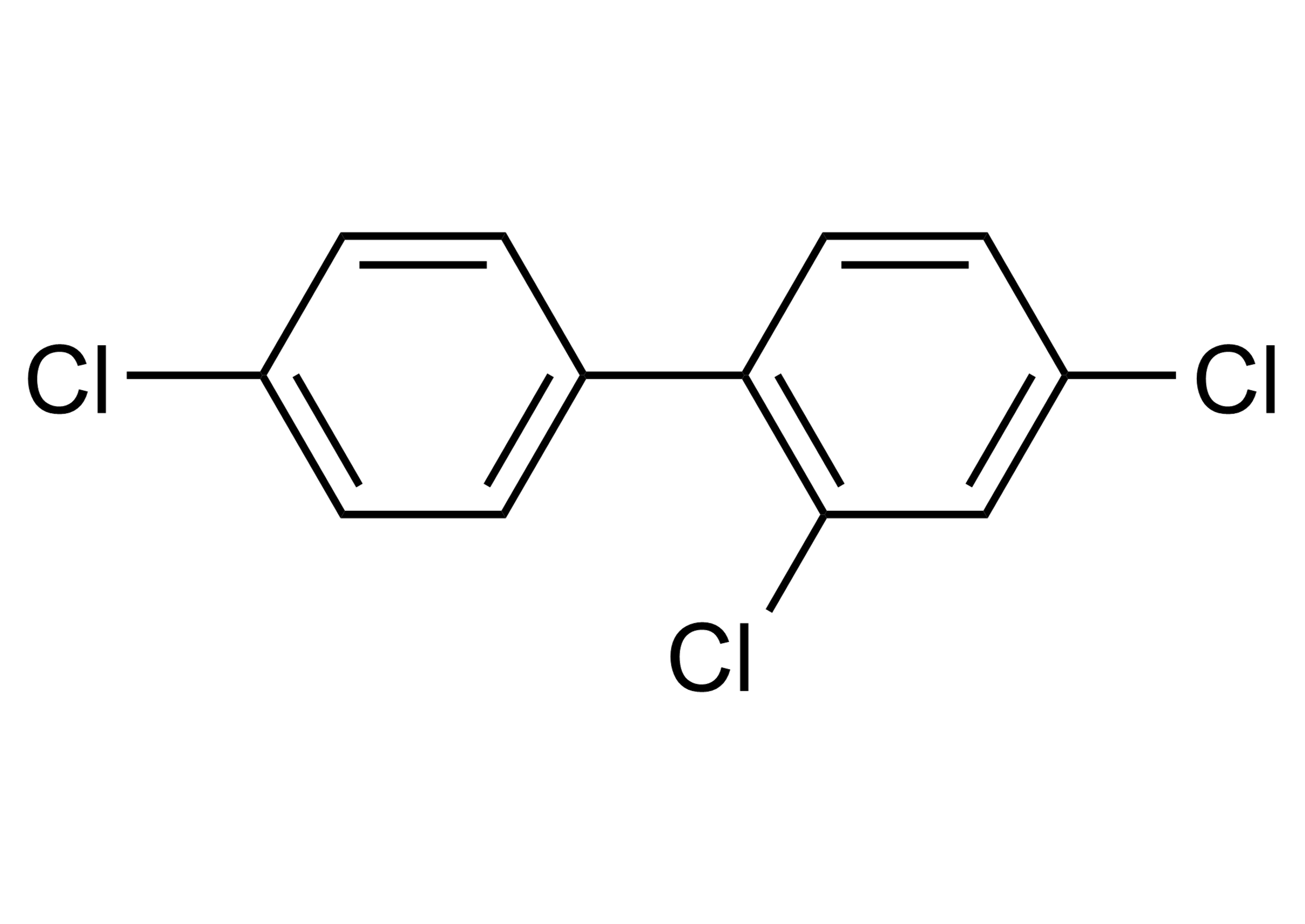 Molecular structure of PCB 28 reference standard (CAS 7012-37-5) for LC-MS/MS and GC-MS calibration