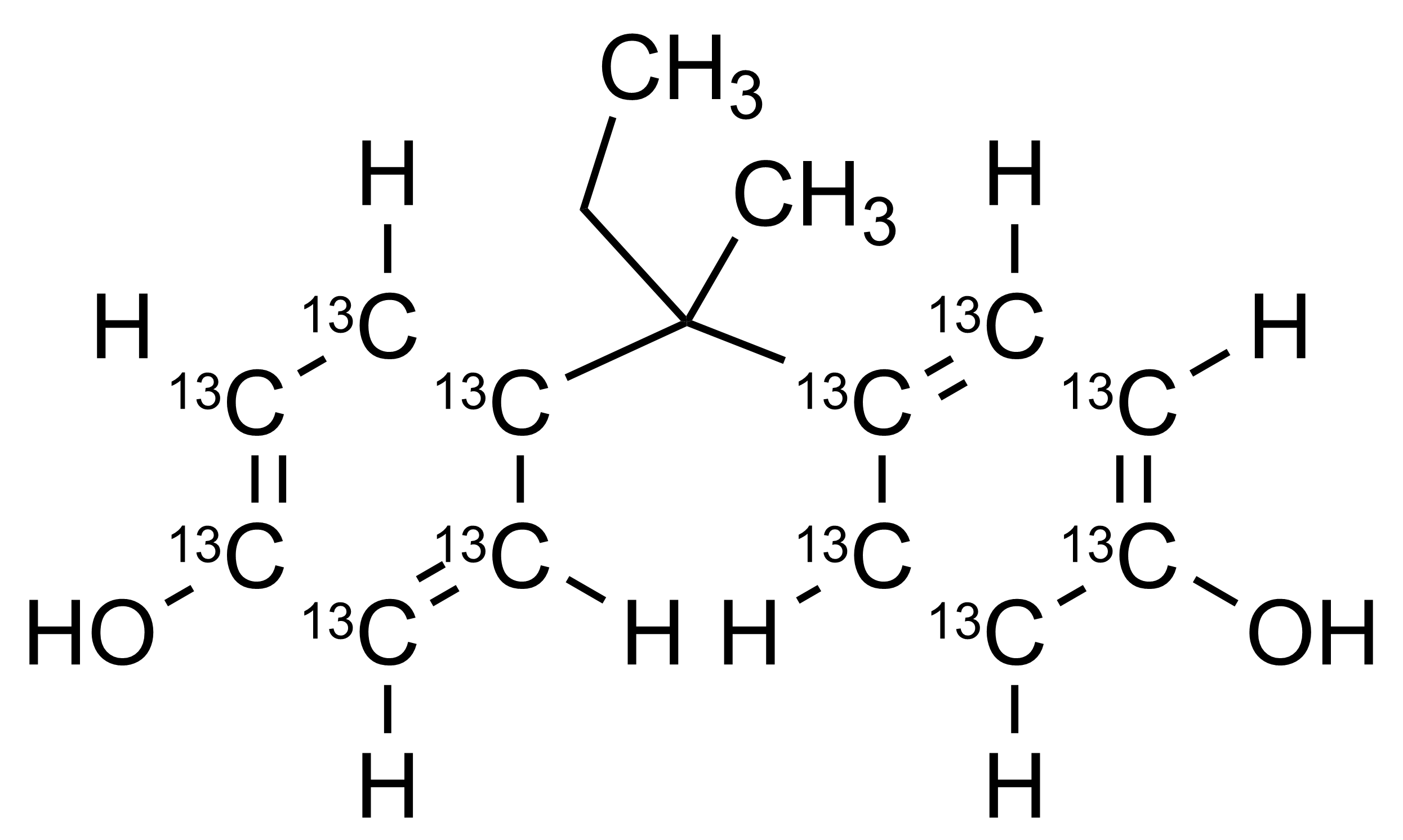 Bisphenol B 13C12 reference standard molecular structure Molecular structure of Bisphenol B 13C12 reference standard for LC-MS/MS