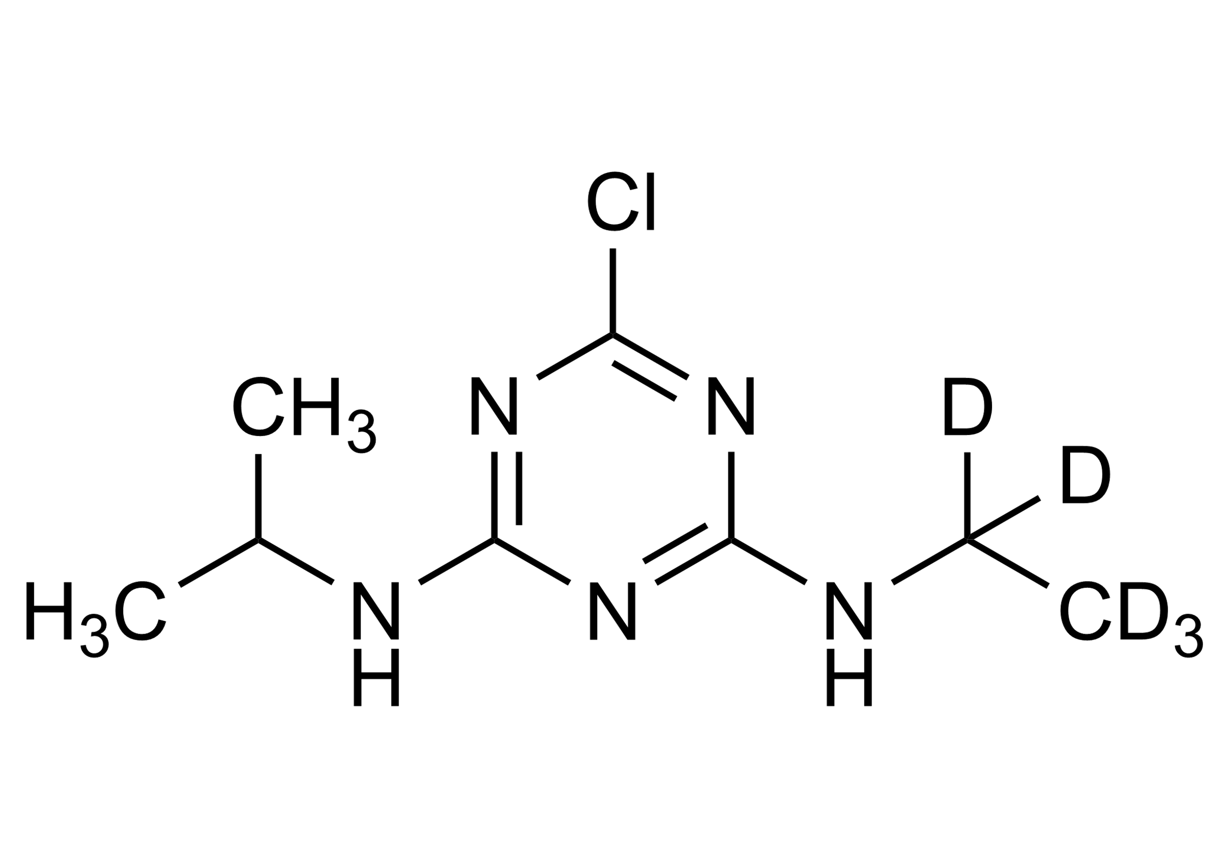 Atrazine D5 Reference Standard Molecular Structure Atrazine D5 (CAS 163165-75-1) reference standard molecular structure for LC-MS/MS and GC-MS