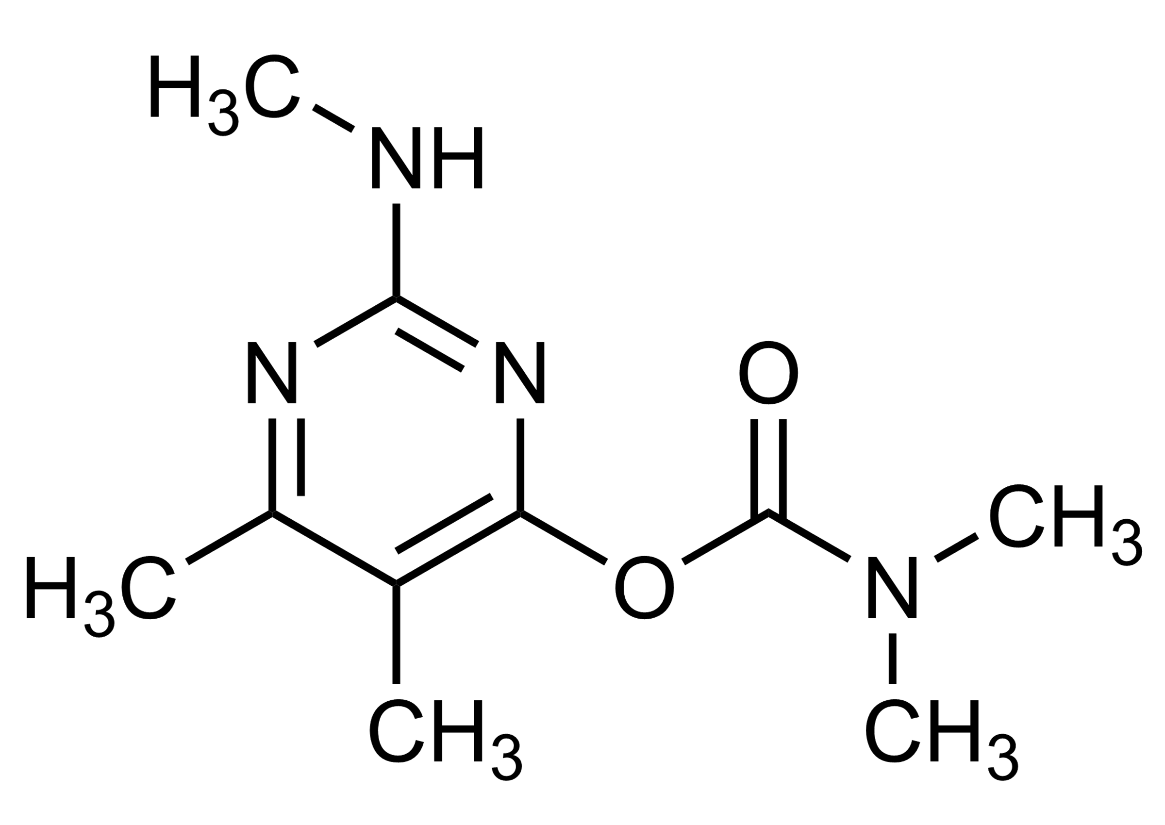 Desmethyl pirimicarb Reference Standard Structure - WITEGA Desmethyl pirimicarb reference standard molecular structure