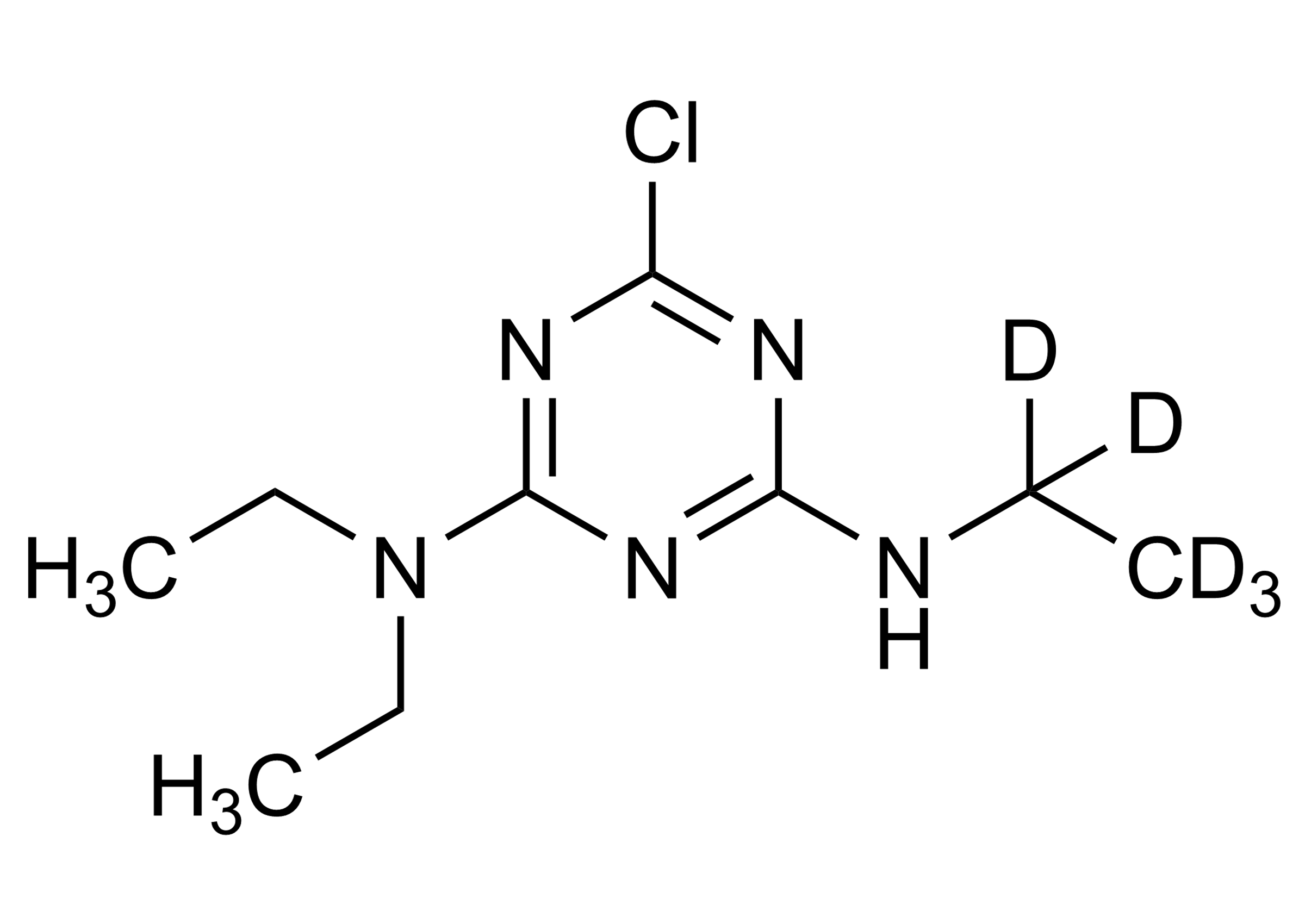 Trietazine-D5 Reference Standard Structure Trietazine-D5 reference standard molecular structure from WITEGA Laboratorien Berlin-Adlershof GmbH