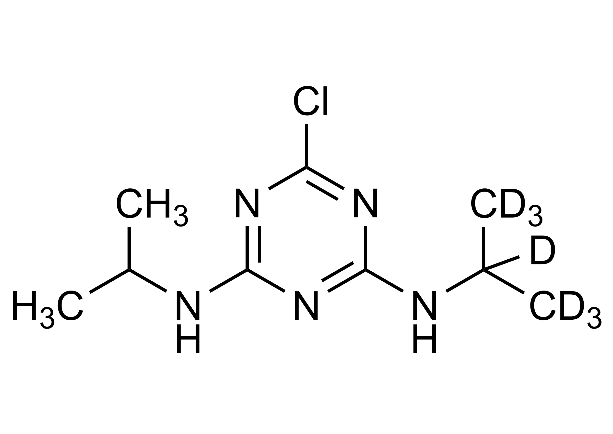 Propazine D7 reference standard molecular structure (CAS 1655498-05-7) for LC-MS/MS and GC-MS calibration