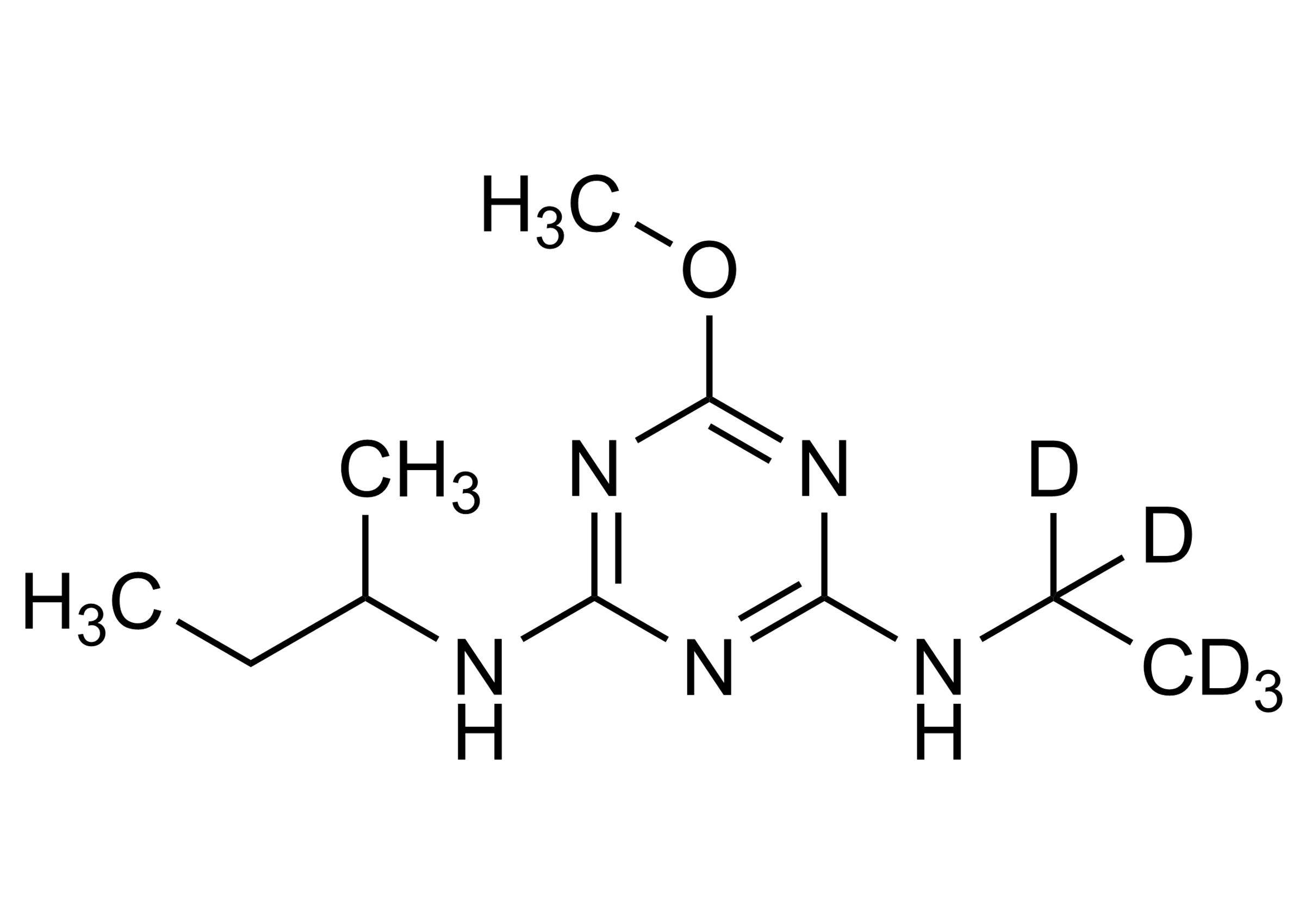 Secbumeton-D5 molecular structure reference standard for LC-MS/MS and GC-MS