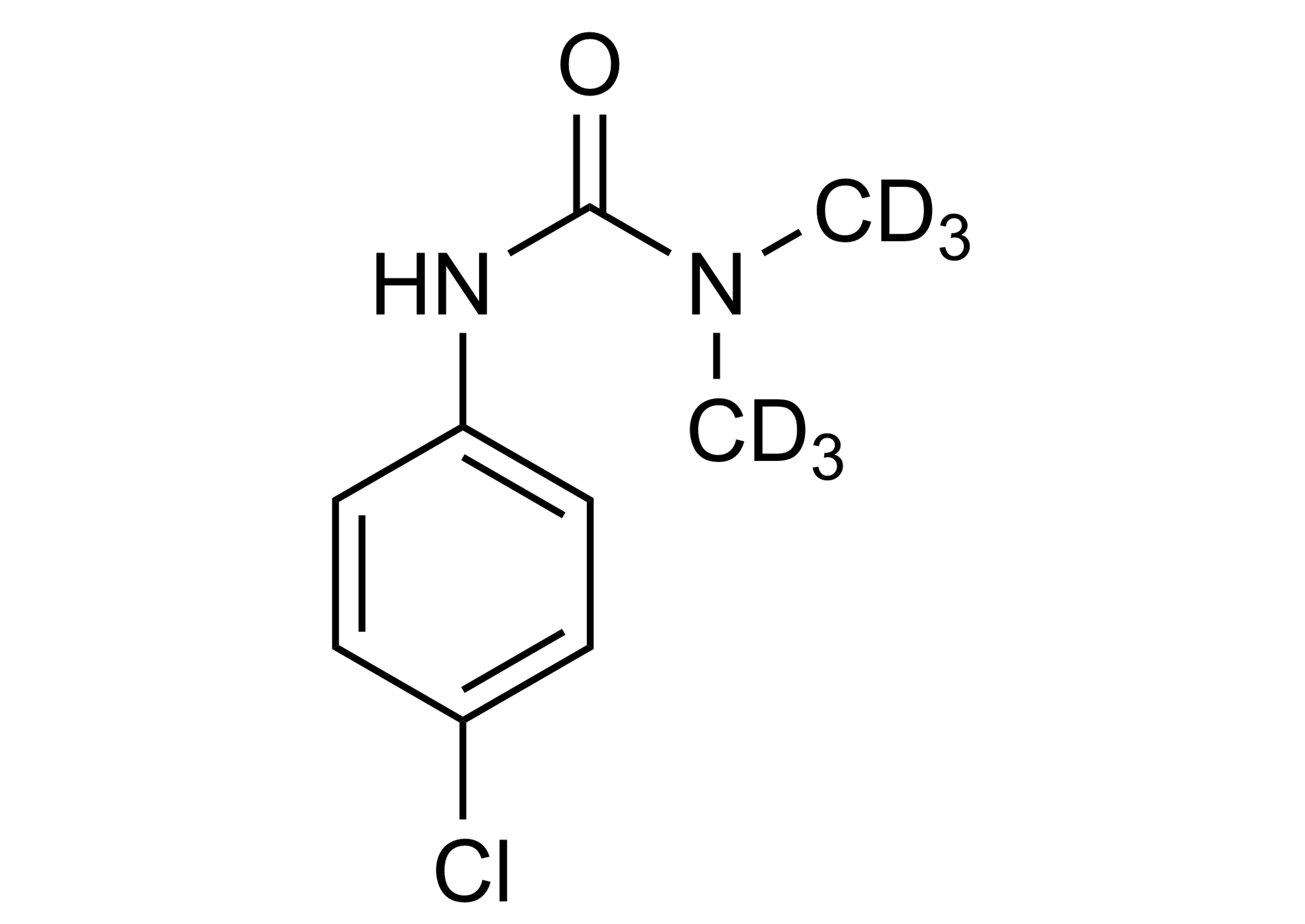 Monuron D6 reference standard molecular structure for LC-MS/MS and GC-MS calibration