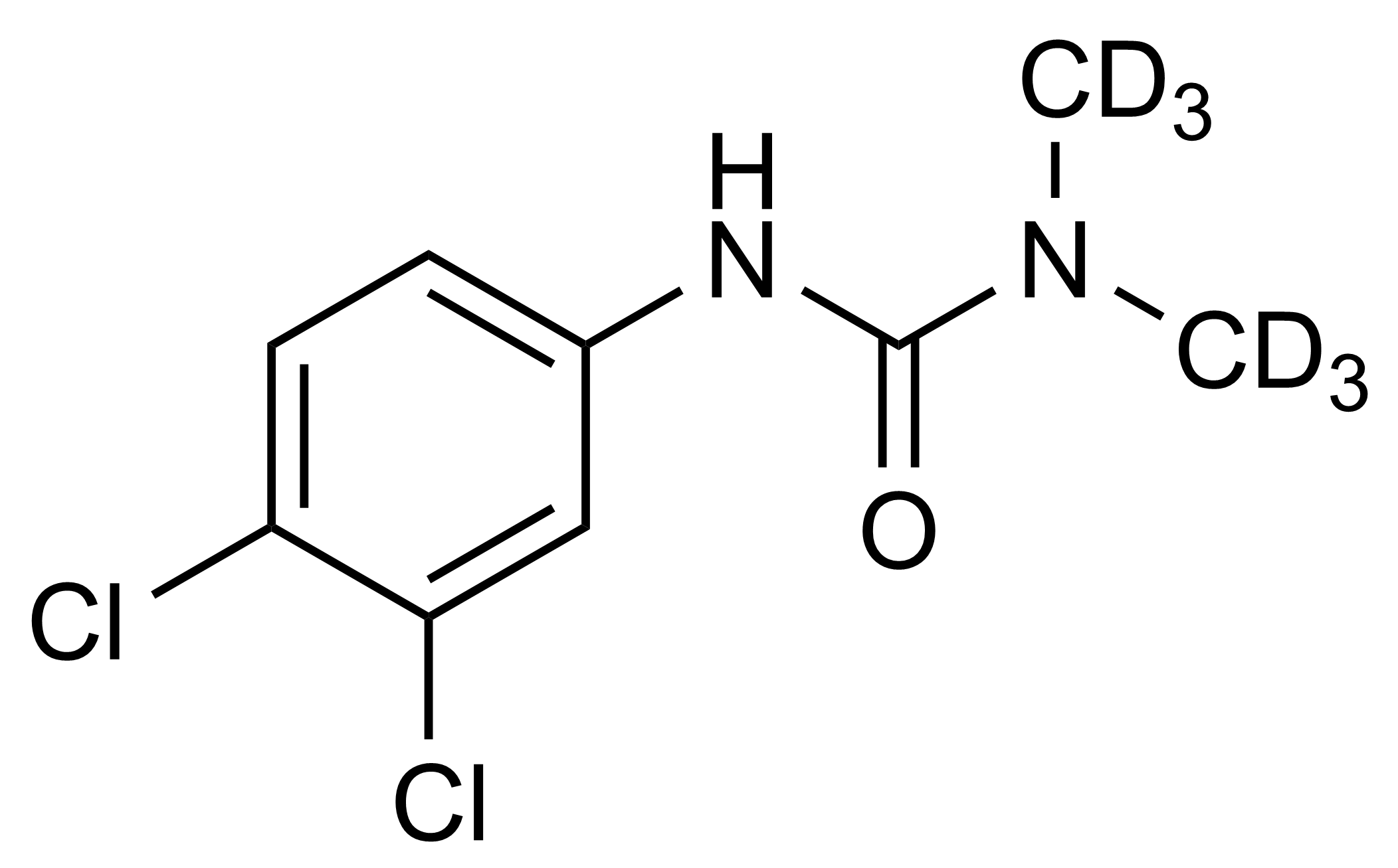 Diuron D6 reference standard molecular structure for LC-MS/MS and GC-MS calibration