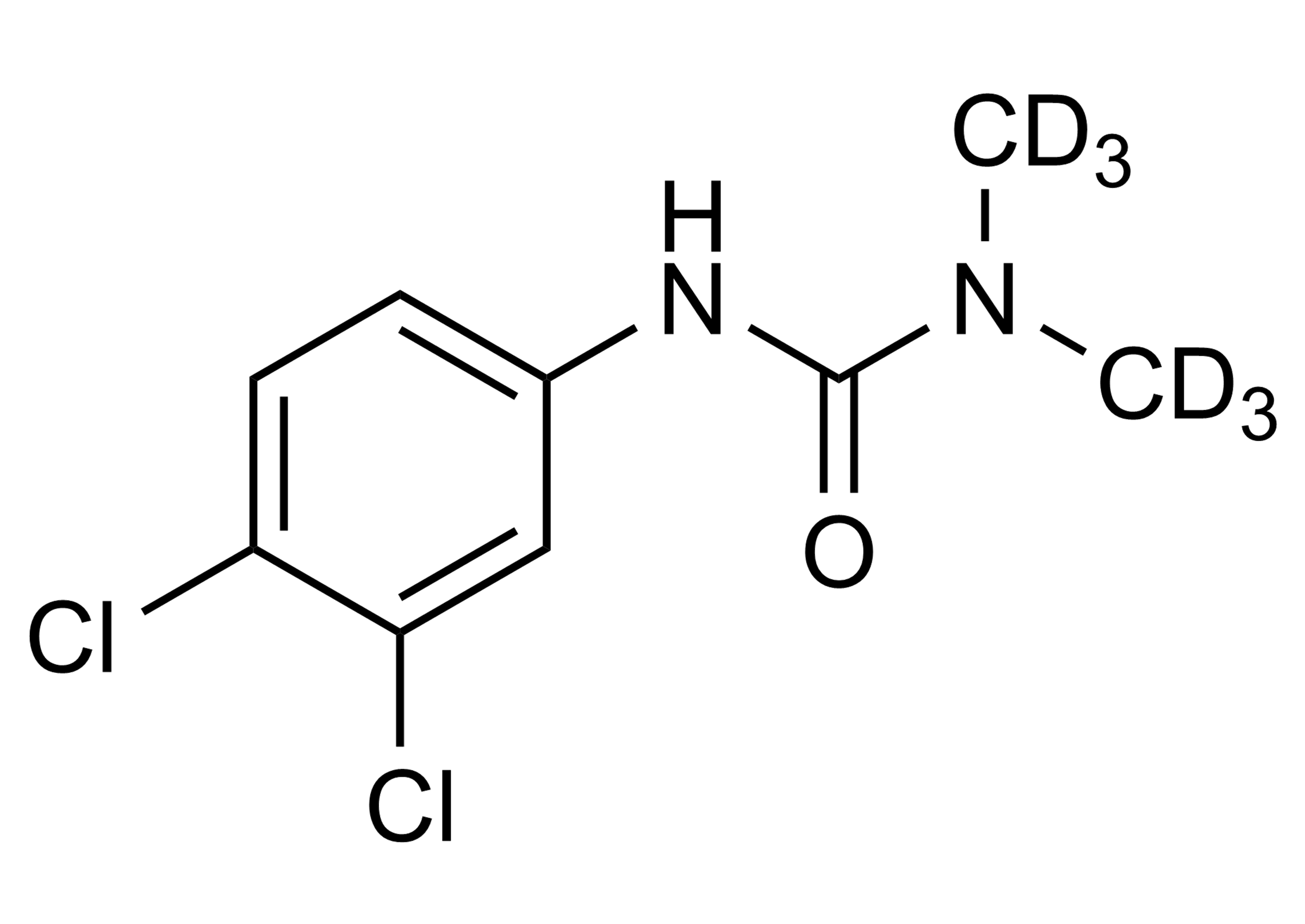 Diuron D6 reference standard molecular structure for LC-MS/MS and GC-MS calibration