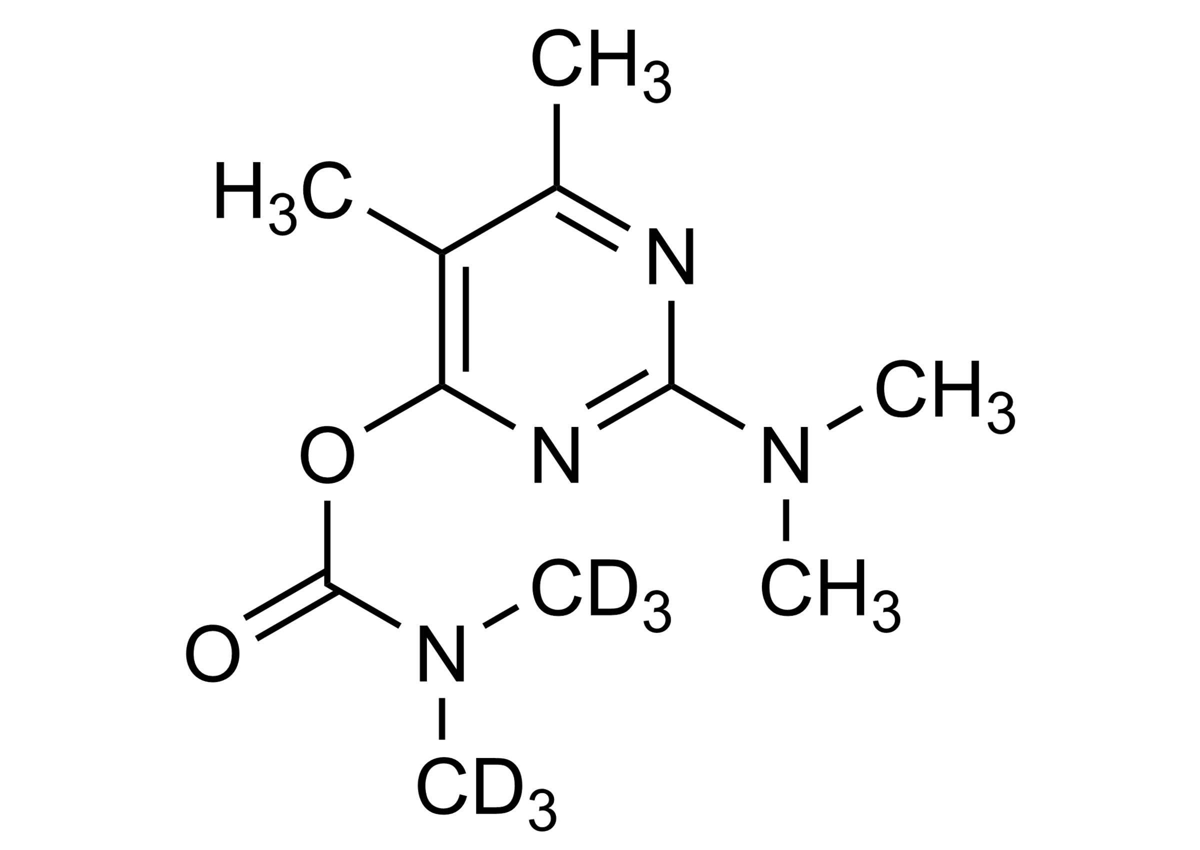 Pyrimicarb-D6 Reference Standard - Molecular Structure Pyrimicarb-D6 reference standard molecular structure (CAS 1015854-66-6)