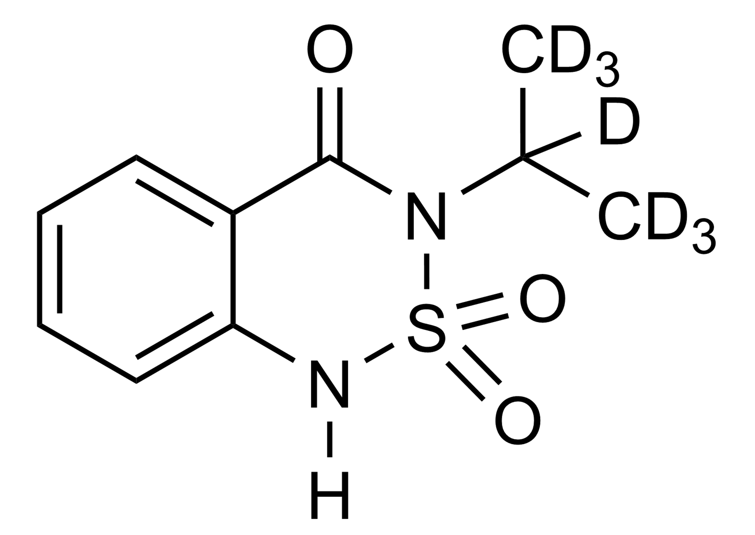 Bentazon-D7 Reference Standard Molecular Structure Bentazon-D7 reference standard molecular structure for LC-MS/MS and GC-MS calibration