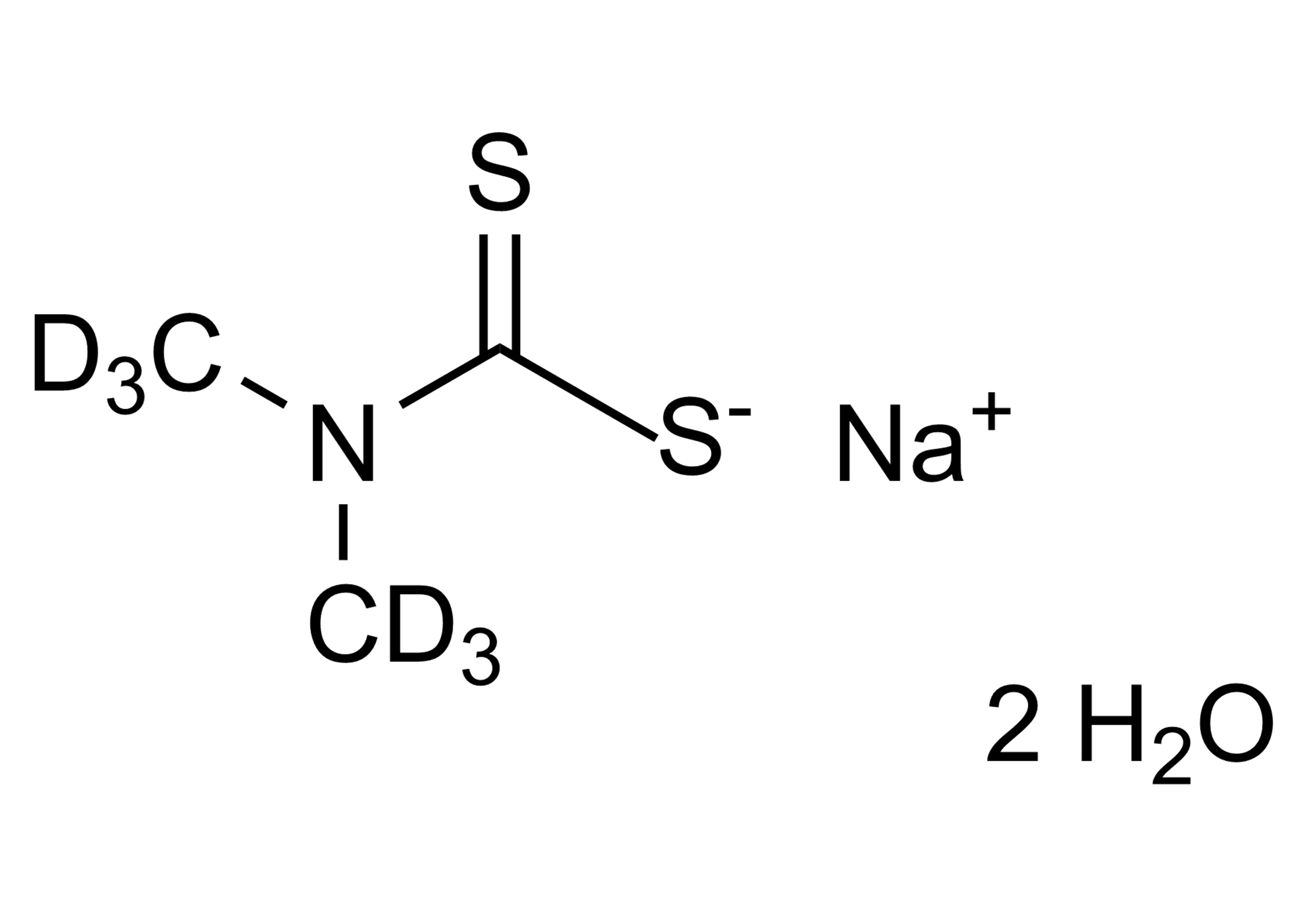 NaDMDTC D6 Reference Standard Structure for LC-MS/MS and GC-MS NaDMDTC D6 reference standard molecular structure - WITEGA Laboratorien Berlin-Adlershof GmbH