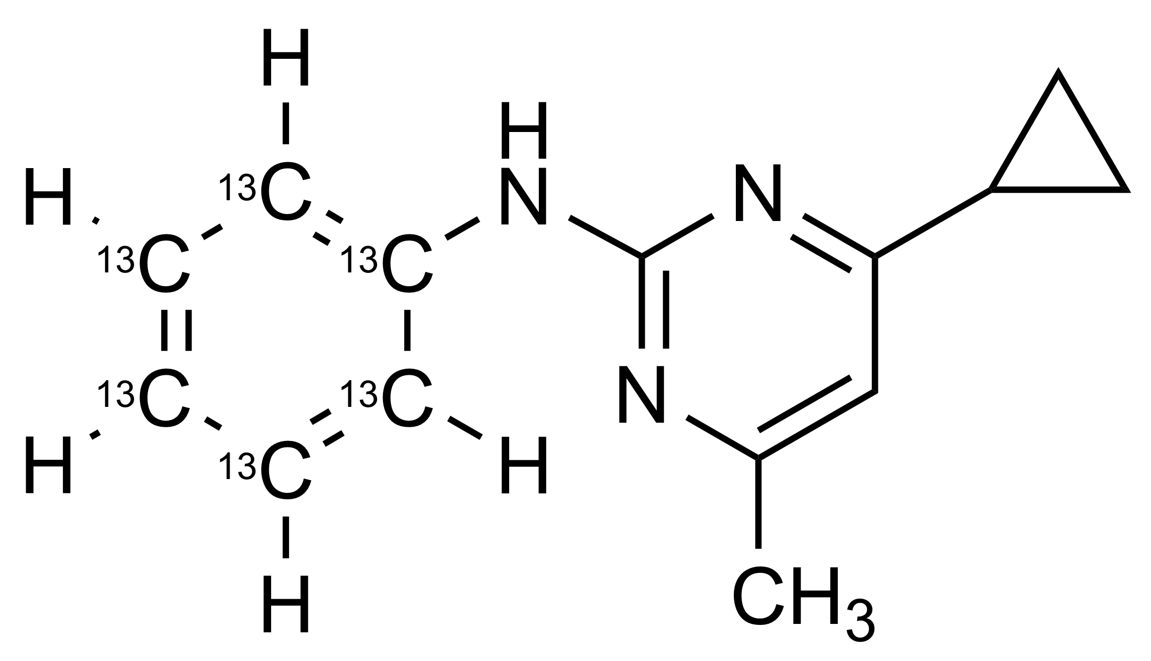 Cyprodinil-13C6 reference standard molecular structure for LC-MS/MS and GC-MS calibration