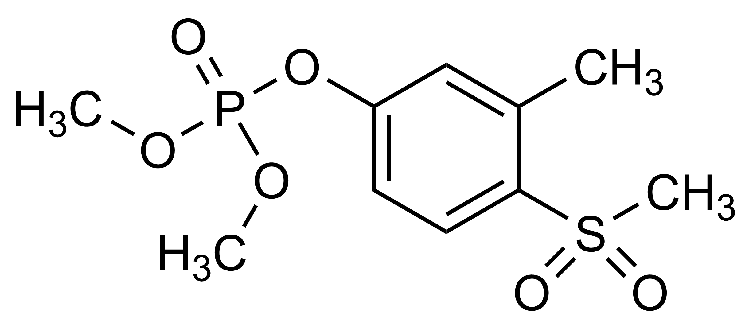 Molecular structure of Fenthion oxon sulfone reference standard (CAS 14086-35-2) for LC-MS/MS and GC-MS analysis