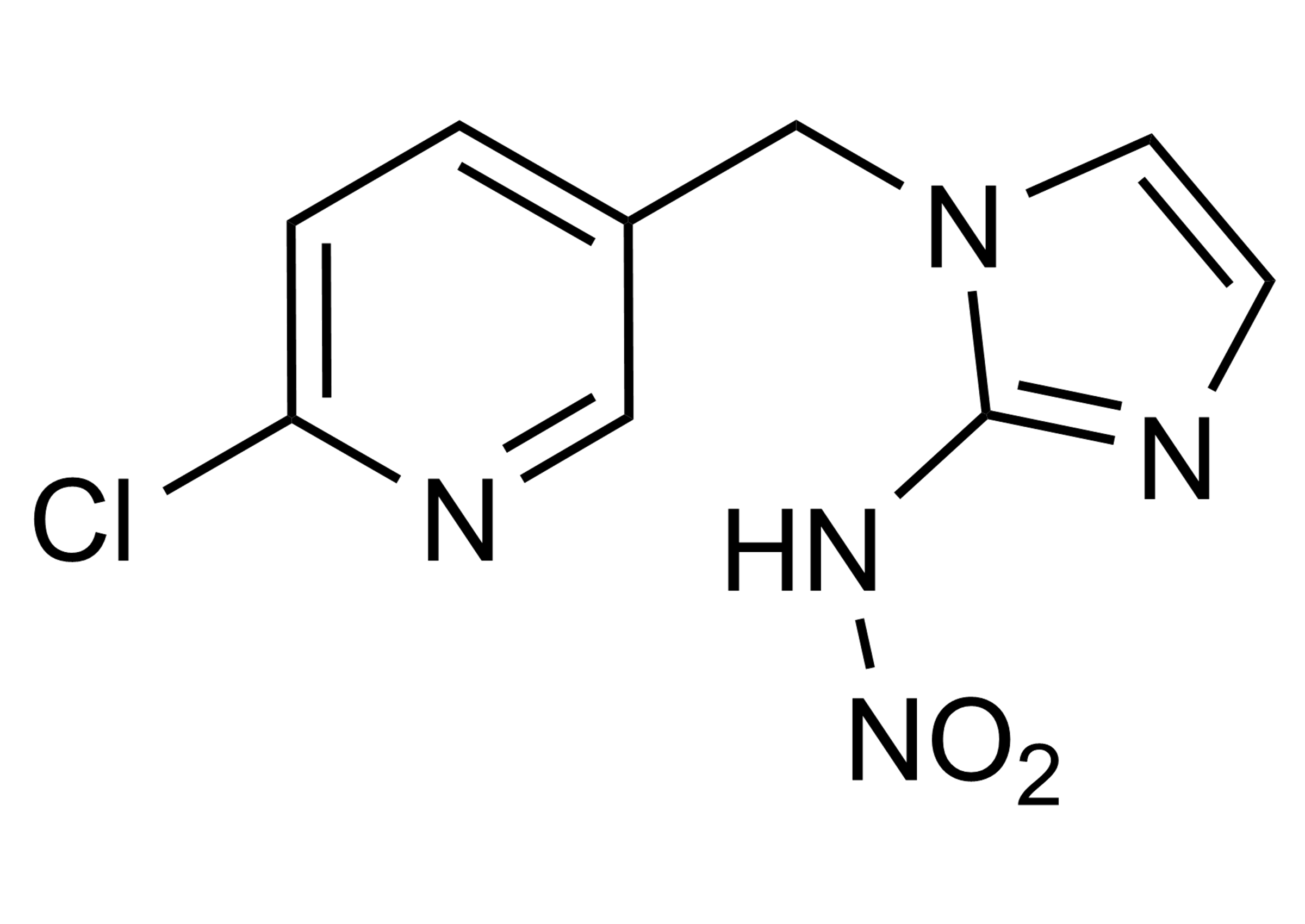 Molecular structure of Imidacloprid olefin reference standard (CAS 115086-54-9)