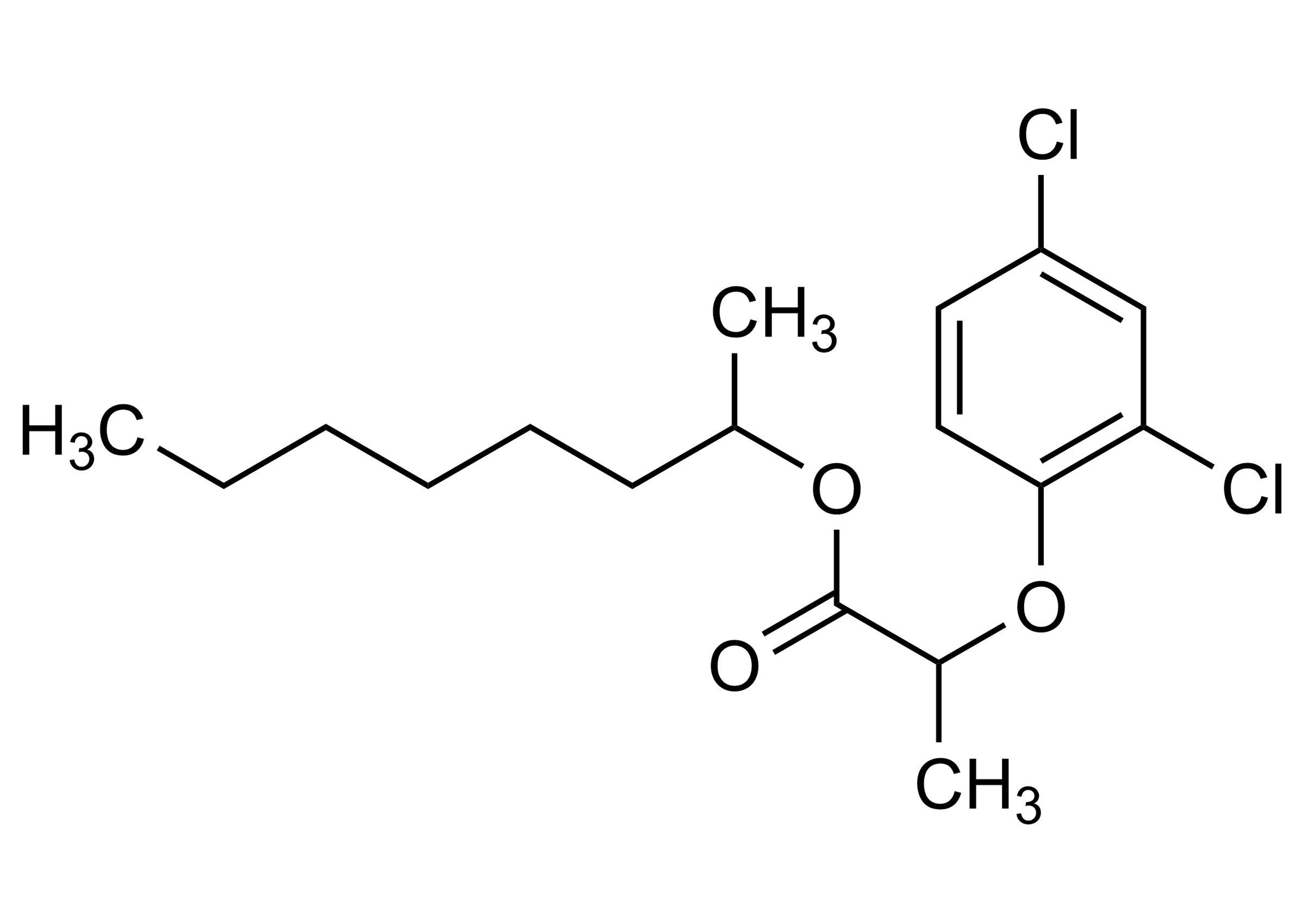 Dichloprop iso octyl reference standard structure Dichloprop iso octyl reference standard molecular structure for LC-MS/MS and GC-MS calibration