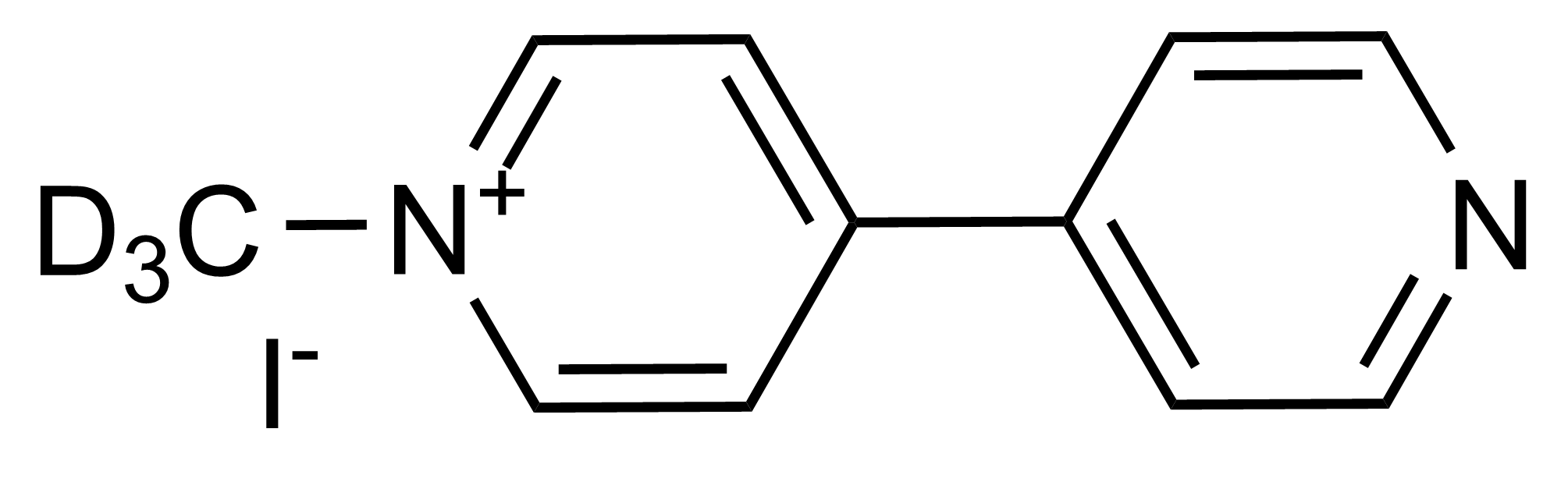 Molecular structure of Monoquat-D3 iodide deuterated reference standard for analytical calibration