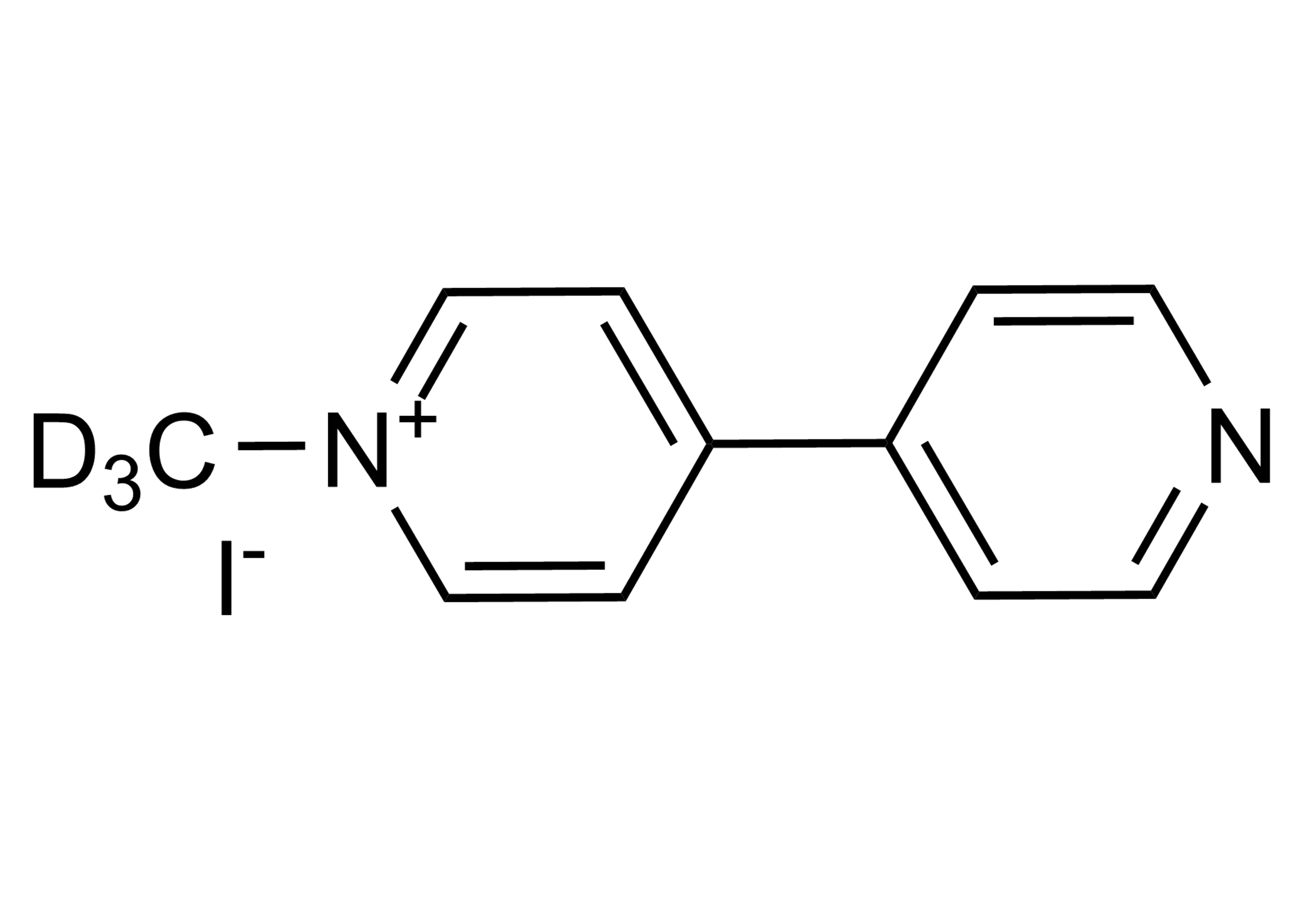 Molecular structure of Monoquat-D3 iodide deuterated reference standard for analytical calibration