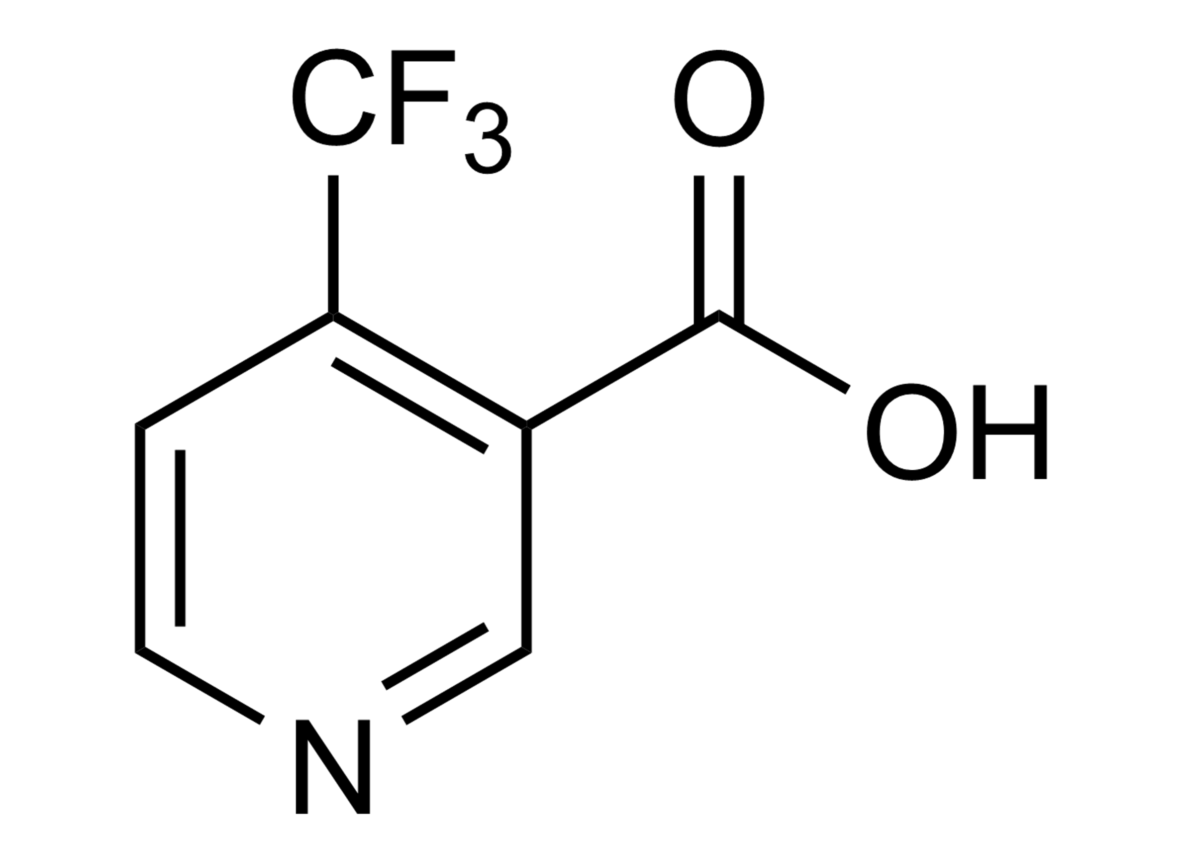 Trifluoronicotinic acid TFNA Reference Standard Structure (CAS 158063-66-2) Trifluoronicotinic acid TFNA reference standard molecular structure for LC MS MS and GC MS calibration (CAS 158063-66-2)