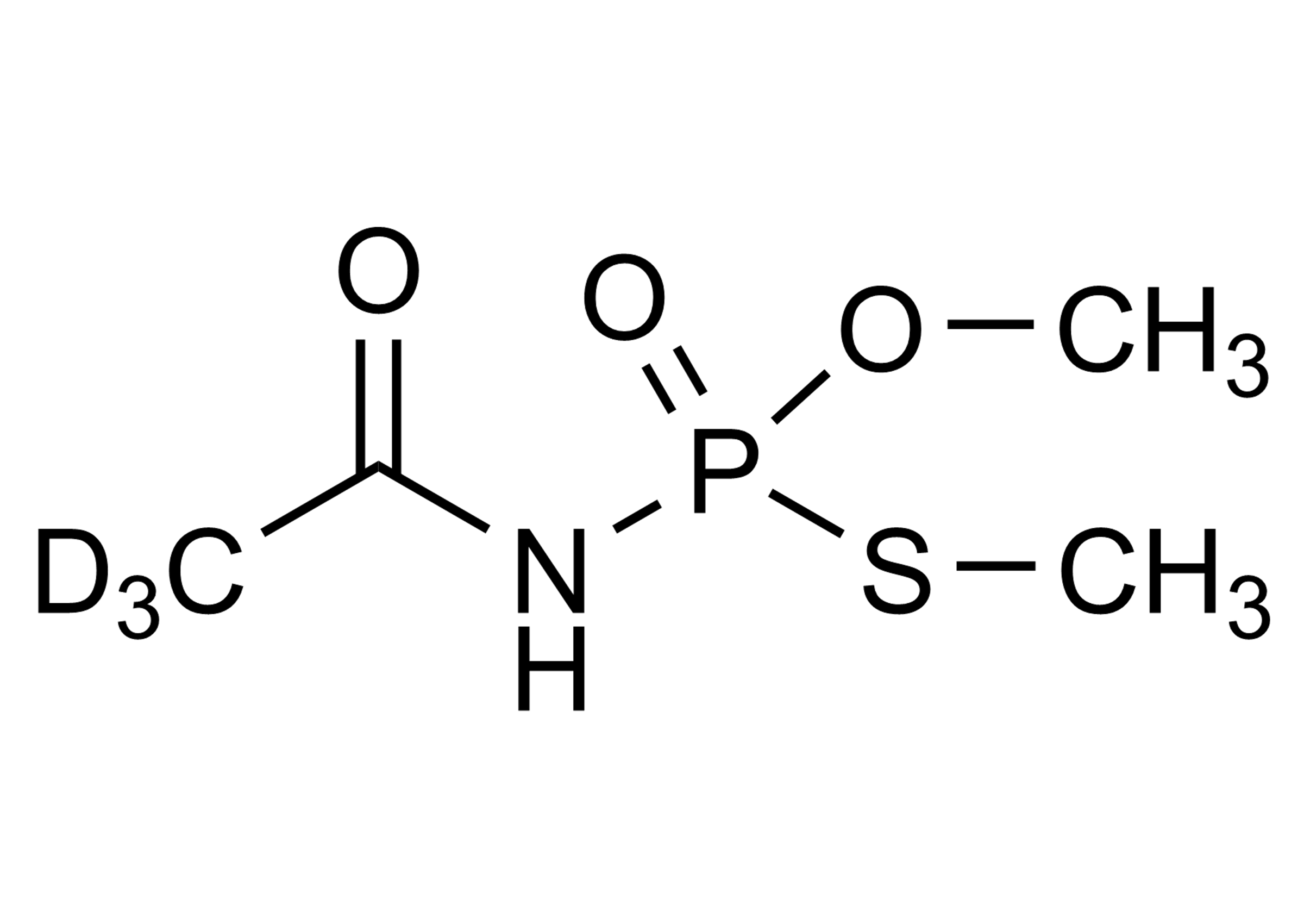 Acephate D3 Deuterated Reference Standard Structure Acephate D3 molecular structure reference standard for LC-MS/MS and GC-MS