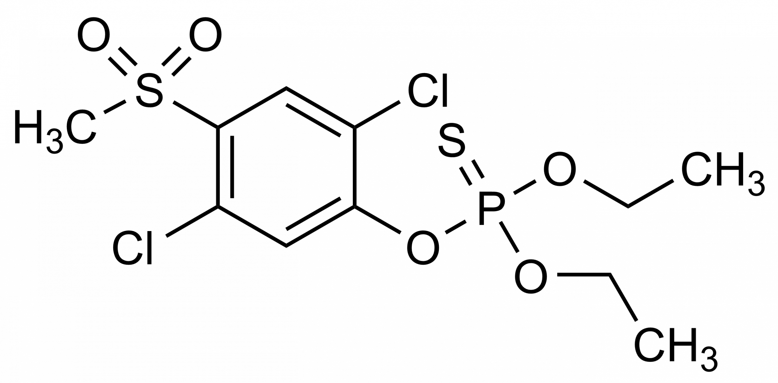 Molecular structure of Chlorthiophos sulfone reference standard CAS 25900-20-3 for LC-MS/MS and GC-MS analysis