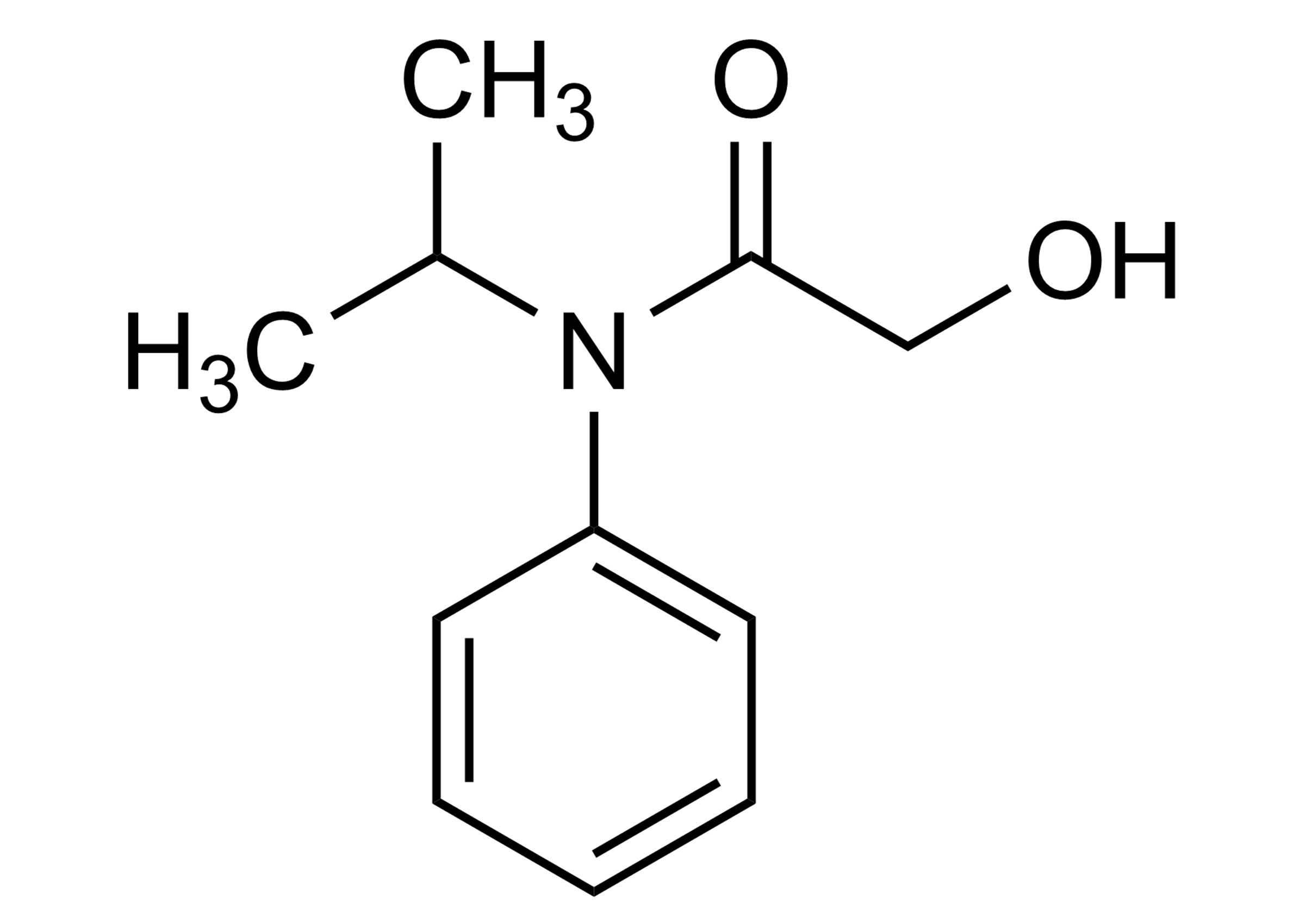 Molecular structure of Propachlor 2 hydroxy reference standard (CAS 42404-06-8) for LC-MS/MS and GC-MS quantification