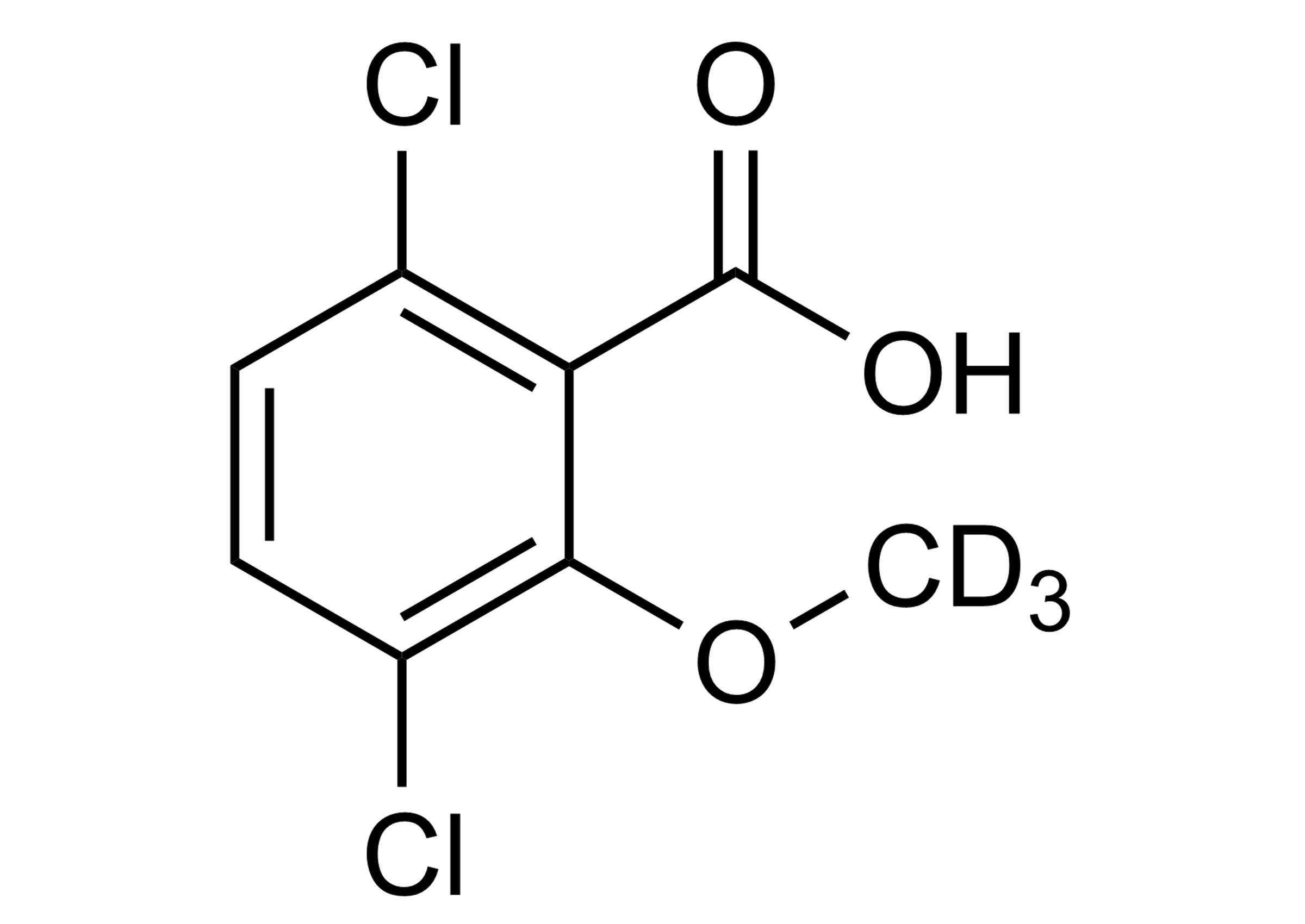 Dicamba-D3 Reference Standard Molecular Structure Dicamba-D3 reference standard molecular structure for LC-MS/MS and GC-MS calibration