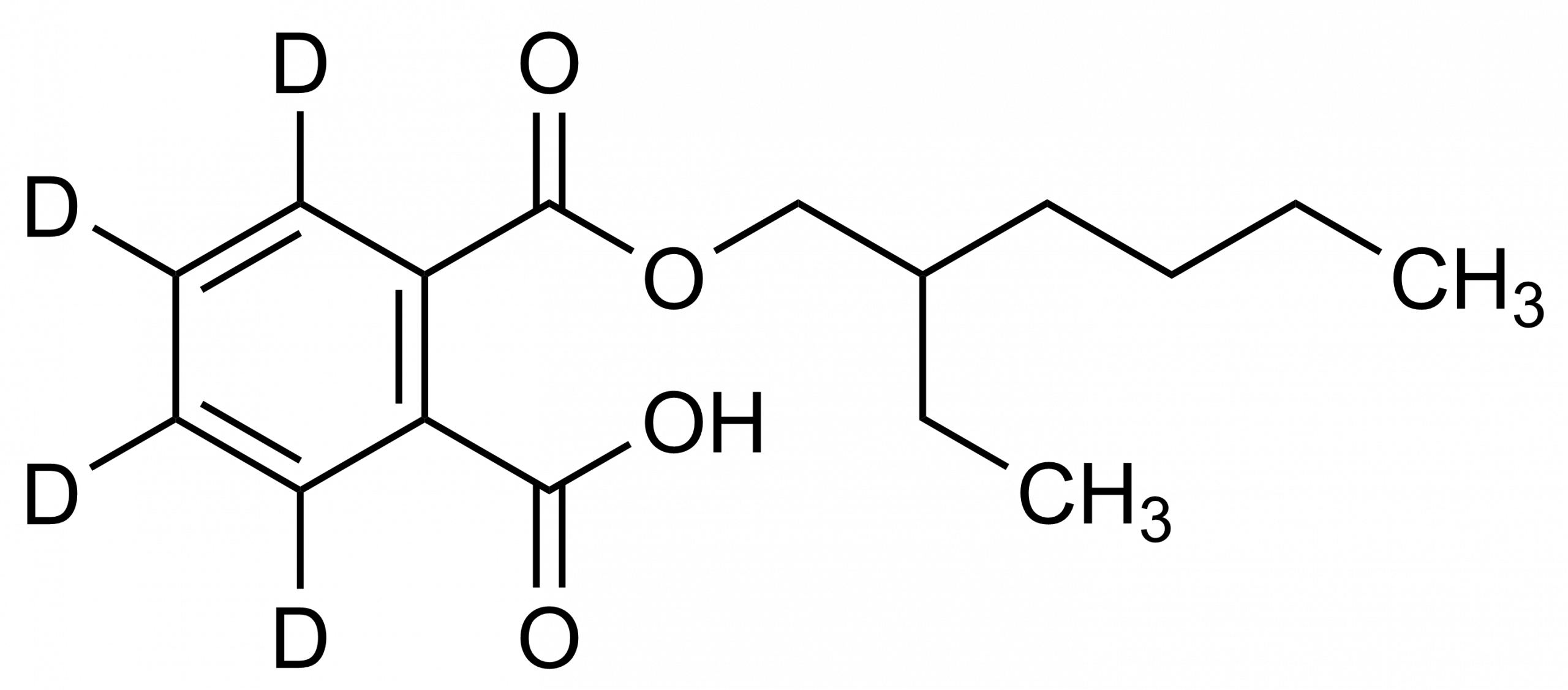 Mono-2-ethylhexyl phthalate-D4 reference standard molecular structure for LC MS MS and GC MS