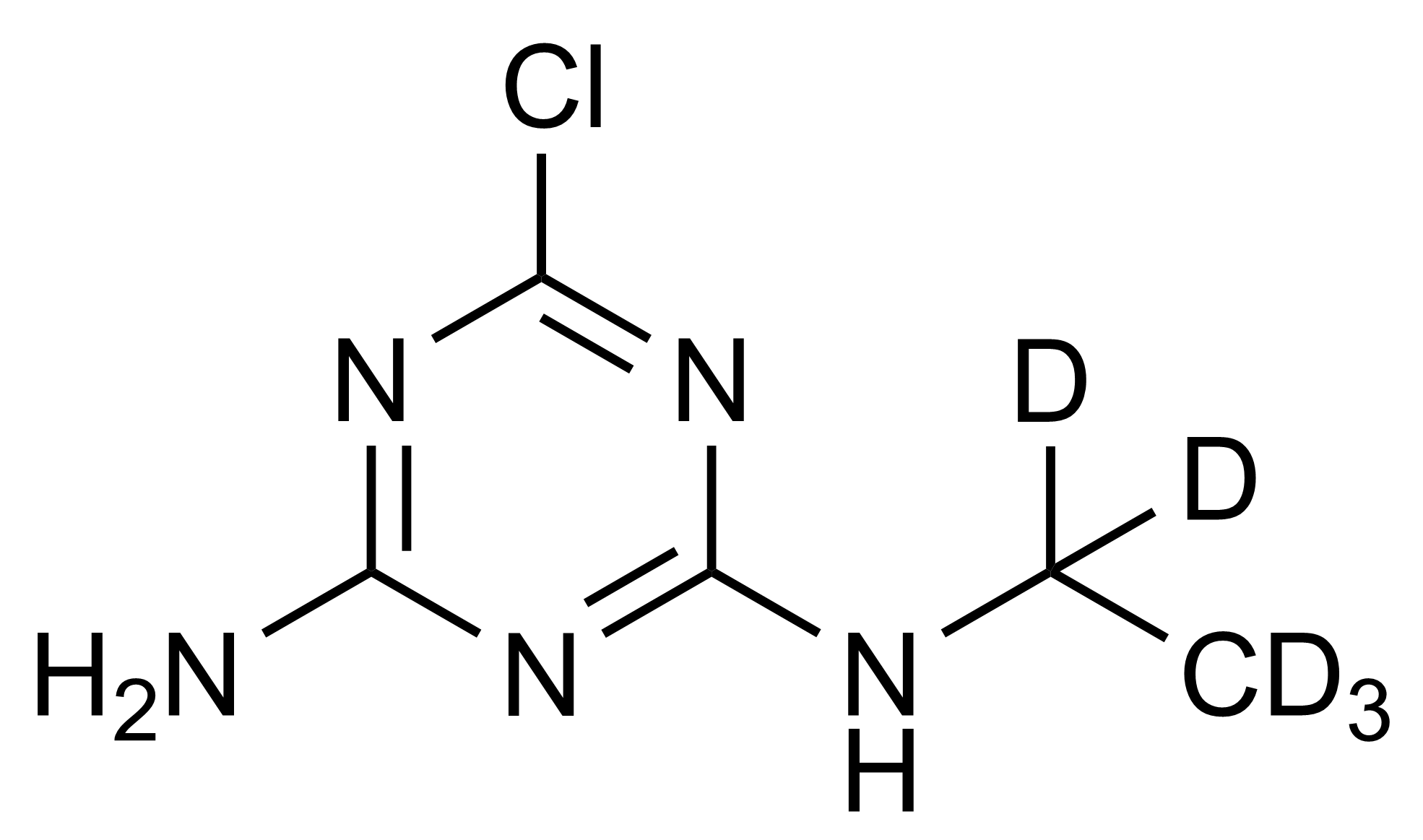 Atrazine-desisopropyl-D5 molecular structure reference standard for LC-MS/MS and GC-MS