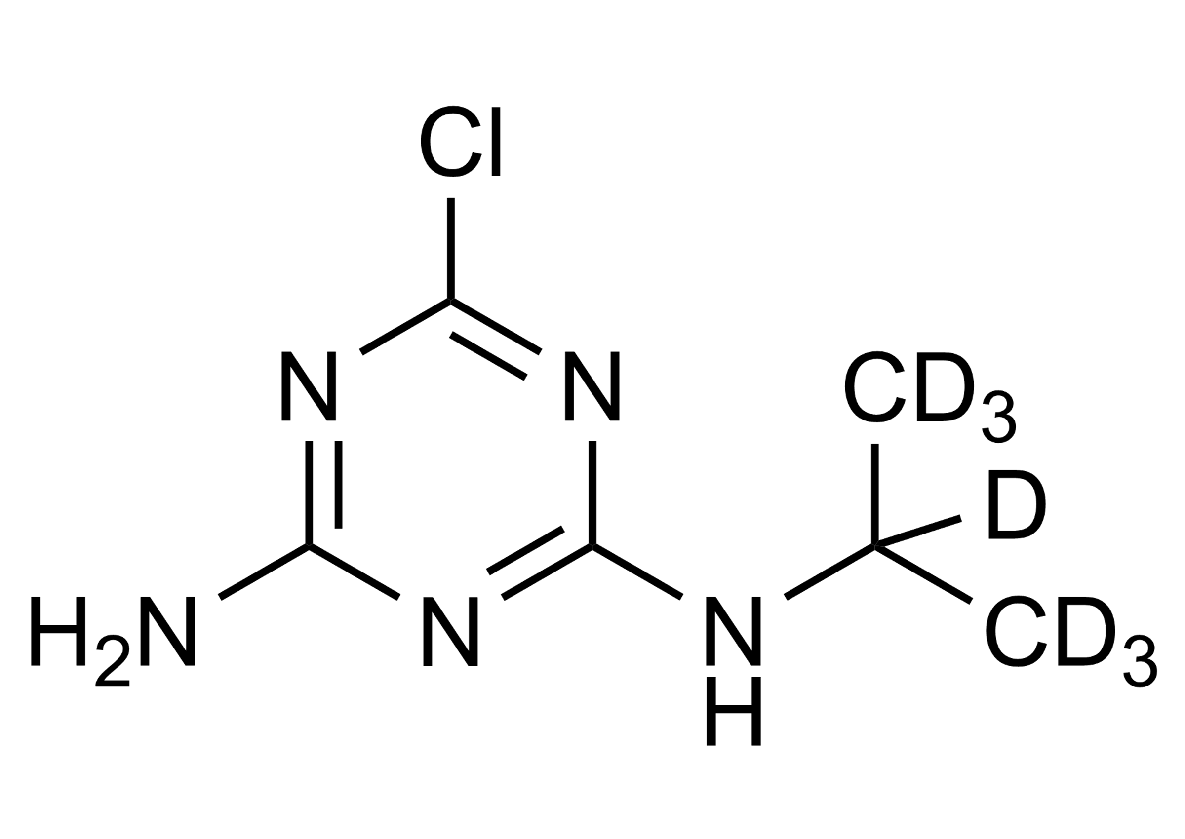 Atrazine-desethyl-D7 Reference Standard Molecular Structure Atrazine-desethyl-D7 reference standard molecular structure for LC-MS/MS and GC-MS calibration